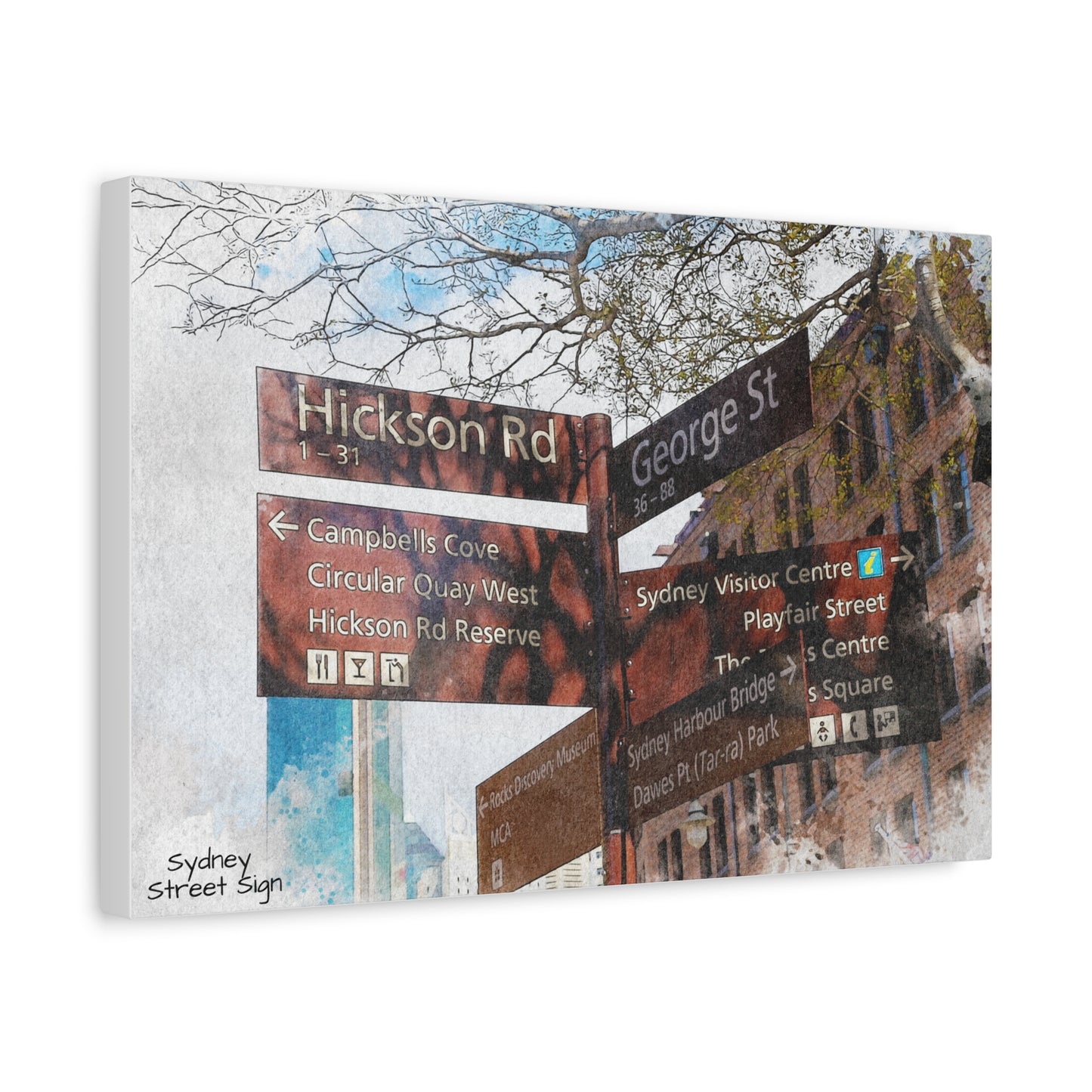 Canvas Print Inner Sydney Street Sign Art