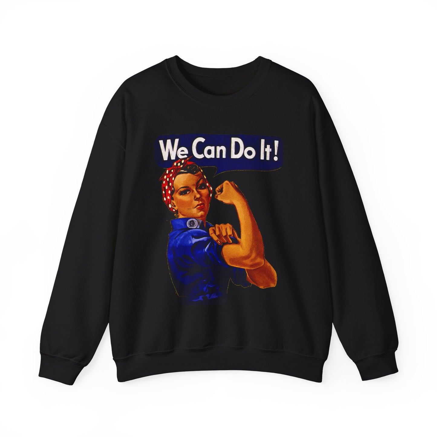 Empowerment Pop Art | Bold "We Can Do It" T-Shirts, Sweatshirts, Mugs & Wall Art for Inspiration - Empowering Rosie Crewneck Sweatshirt | Motivational Gift, Casual Wear, Feminism, Women’s Apparel, Inspirational Fashion