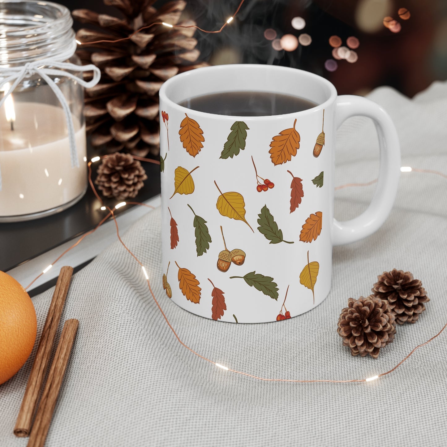 Mug - Autumn - Fall Leaves Ceramic Coffee Cups, 11oz, 15oz