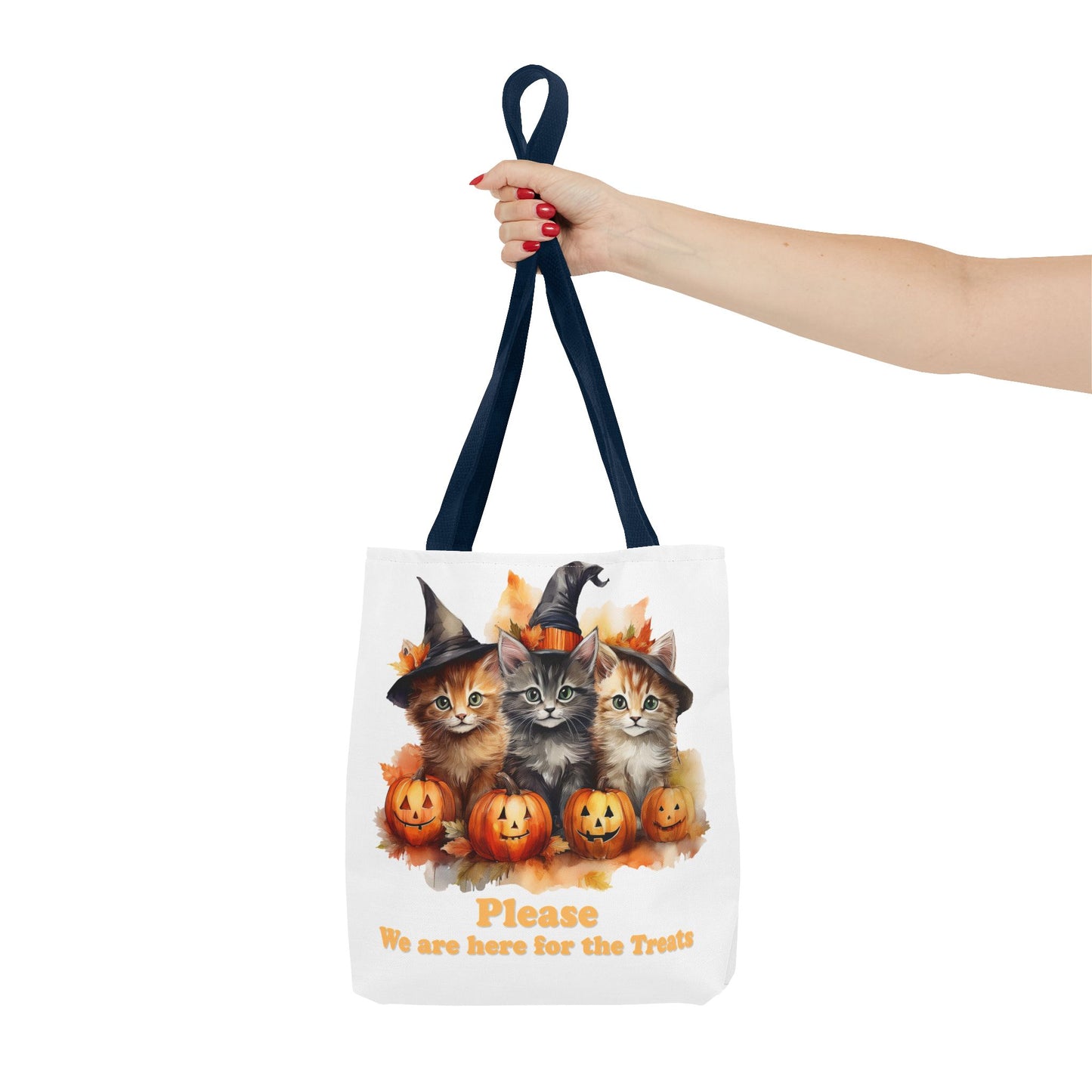 Halloween Cat Tote Bag - "Please We Are Here for the Treats"