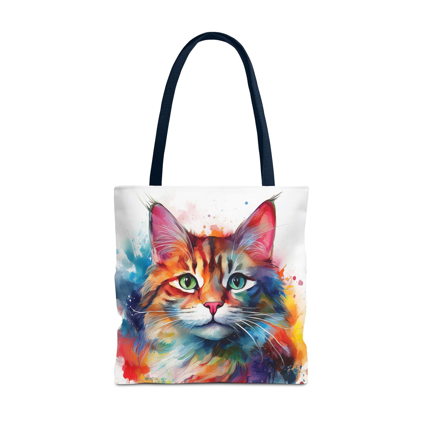 Colorful Tri-Color Cat Tote Bag: Pawsitive Vibes
