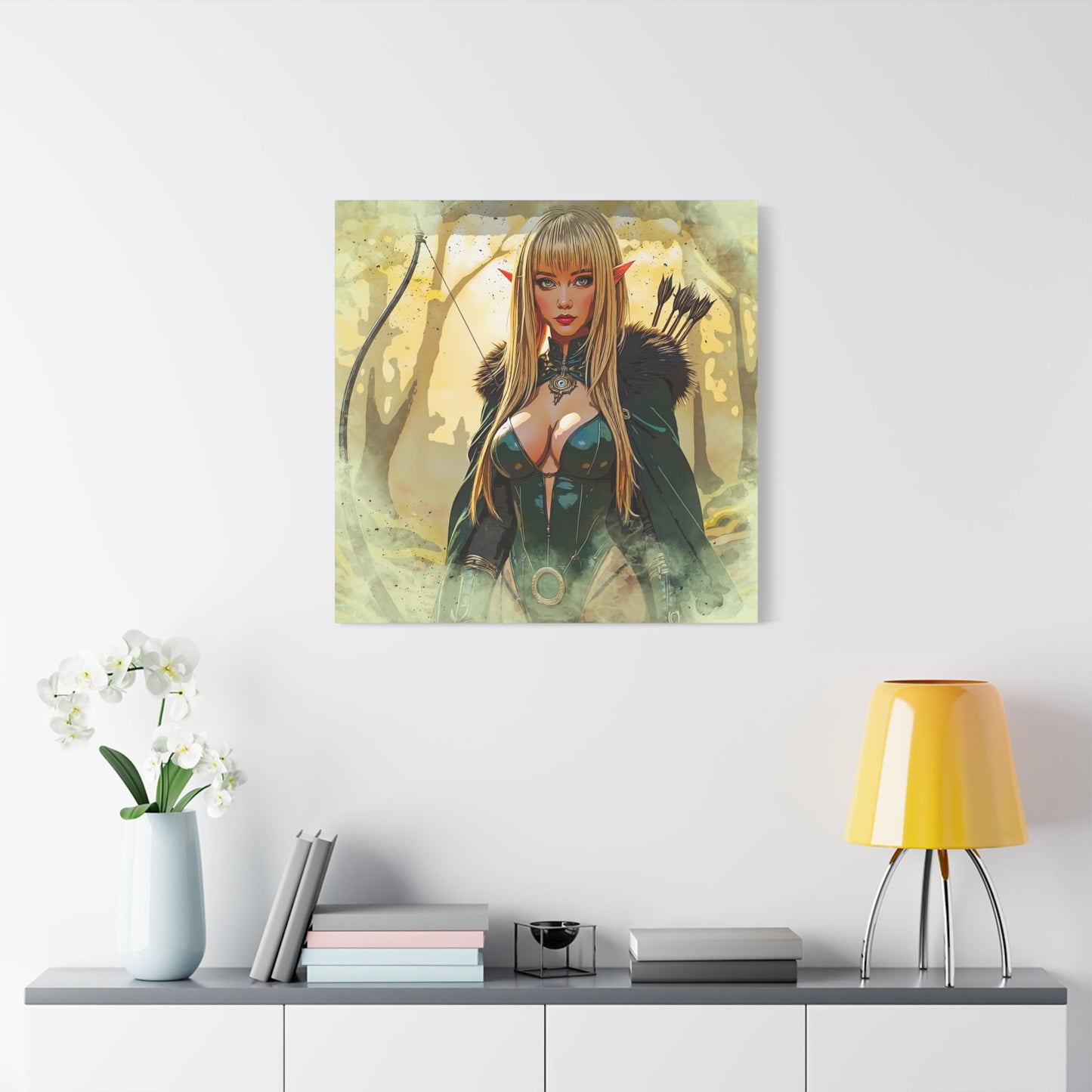 Fantasy Art Canvas Print, Elf Wall Art, Magical Artwork, Home Decor, Gift for Fantasy Lovers, Gaming Room Decoration
