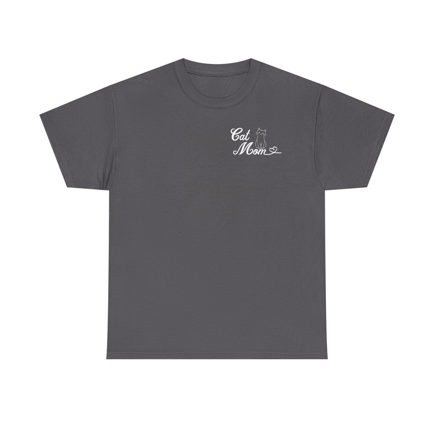 'Cat Mom' Unisex Heavy Cotton Tee - Perfect Gift for Cat Lovers