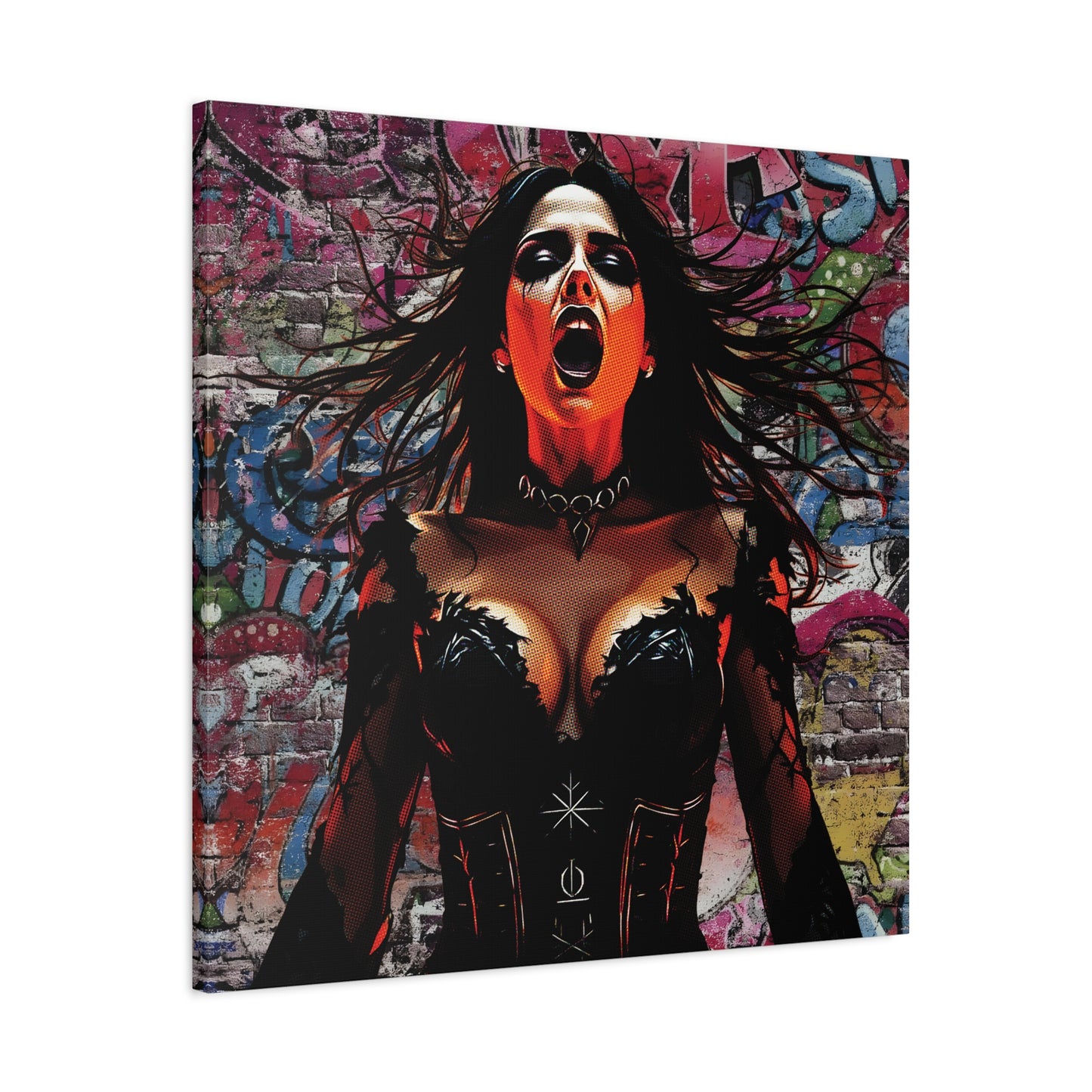 - Gothic Wall Art Canvas, Stretched Canvas Print, Dark Artwork for Home Decor, Unique Gift for Halloween, Stylish Living Room Decor