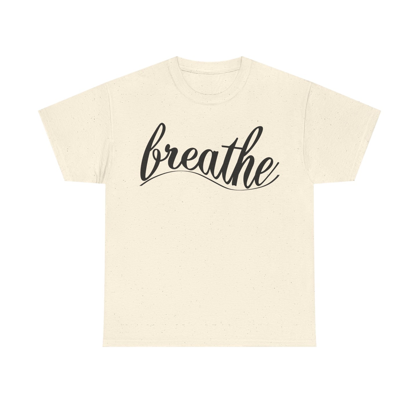 Unisex Heavy Cotton Tee - 'Breathe' Motivational Relaxation Shirt