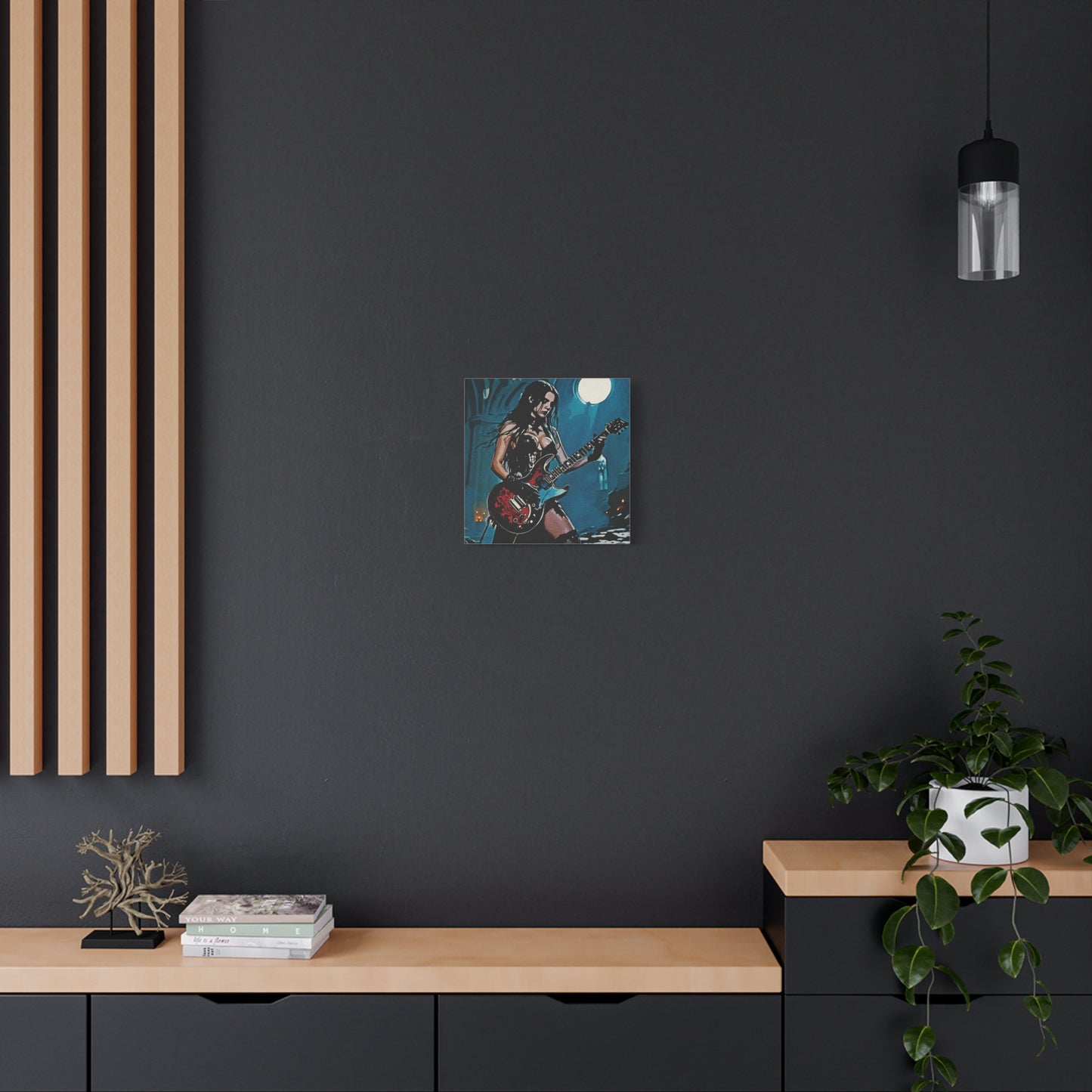 Midnight Riff: Power, Passion, and Gothic Pulse - Gothic Rocker Canvas Art, Edgy Wall Decor, Music Lover Gift, Unique Home Accent, Studio Wall Art