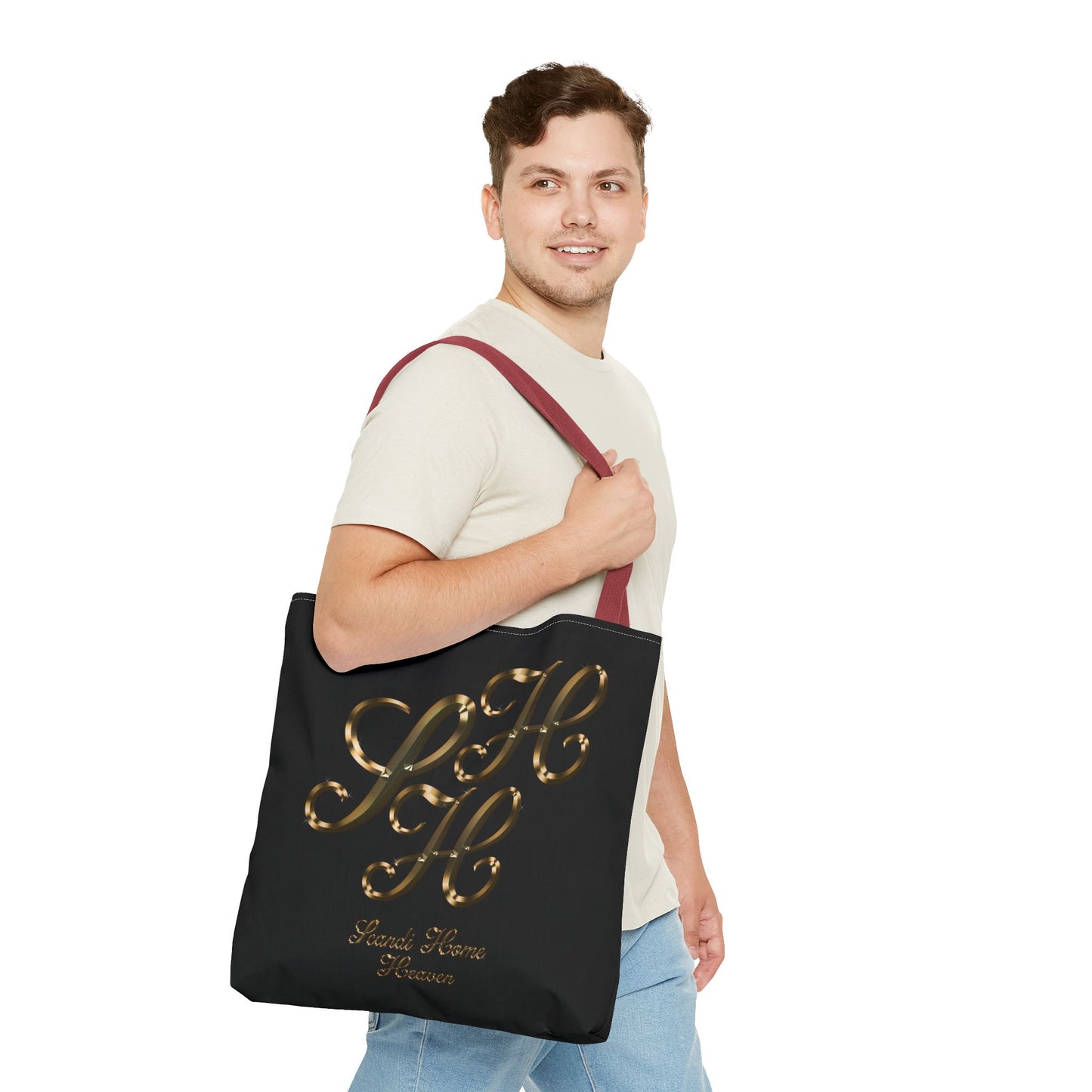 Tote Bag - Golden colored Scandi Home Heaven Designer Logo