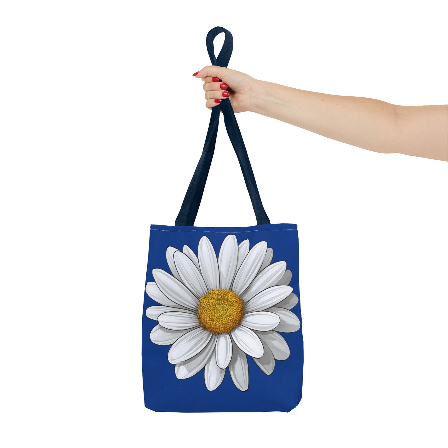 Daisy Tote Bag - White Floral Design Summer Fashion Accessory