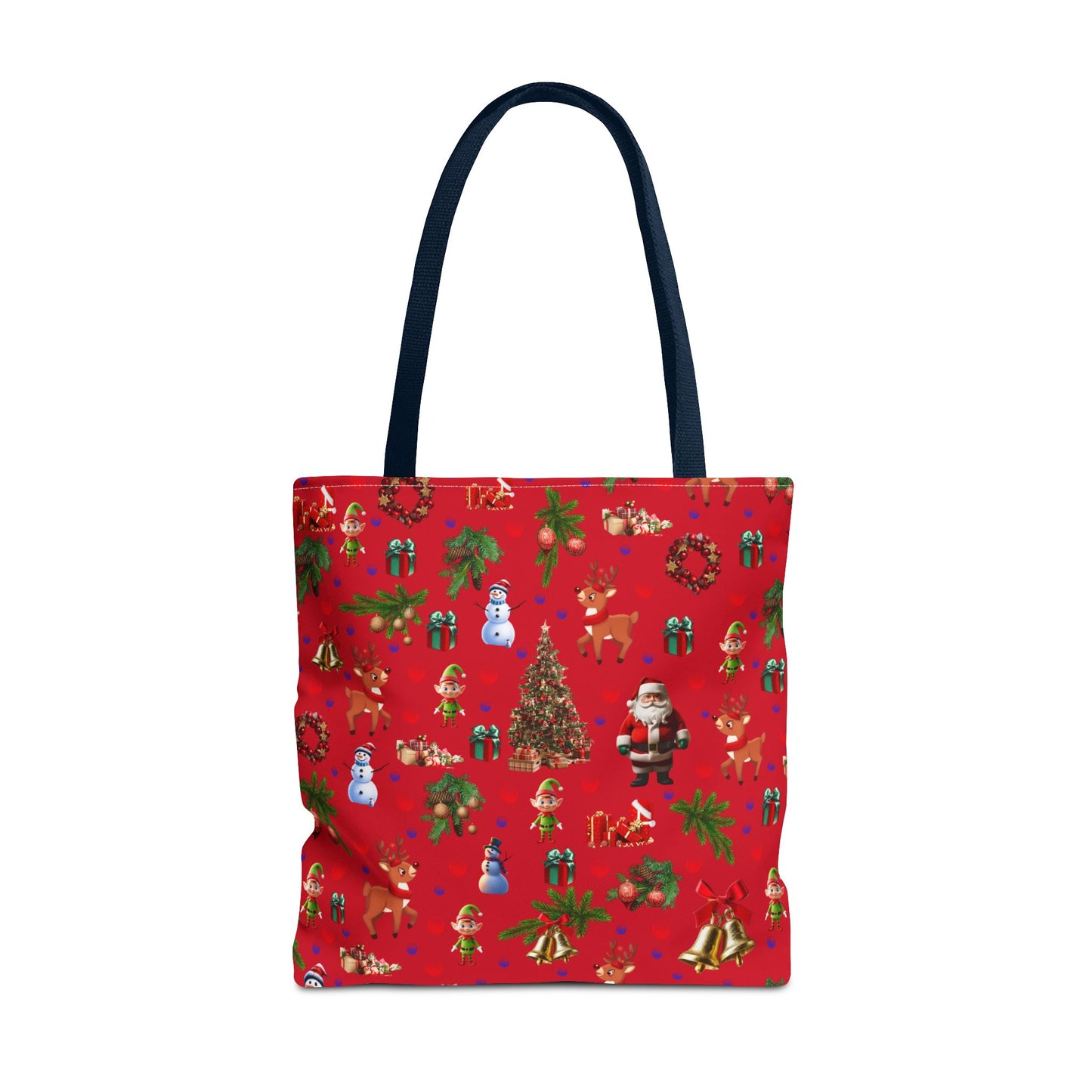 Festive Holiday Tote Bag - Santa, Snowman & Christmas Design