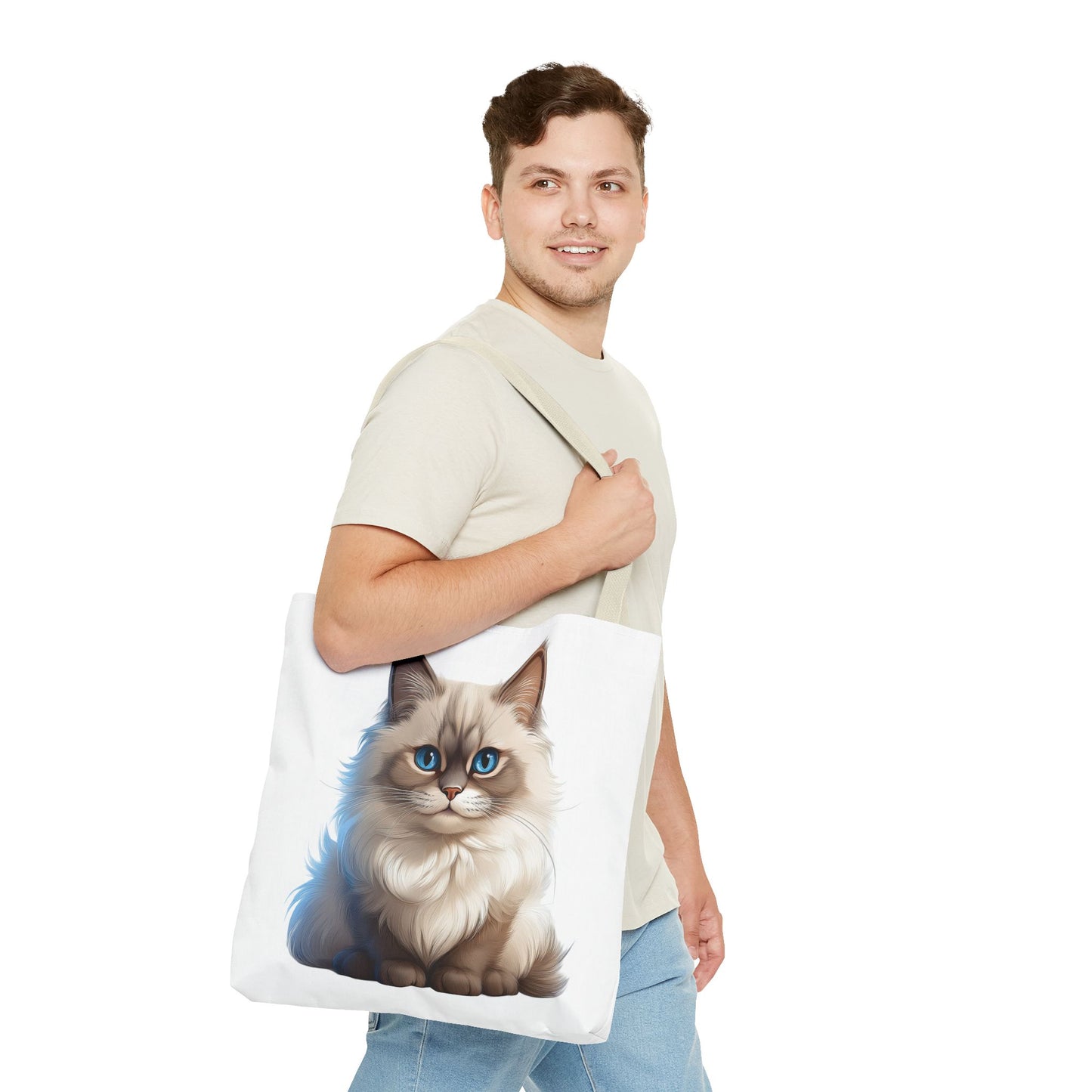 Ragdoll Cuteness Cat Illustration Tote Bag - Perfect for Pet Lovers