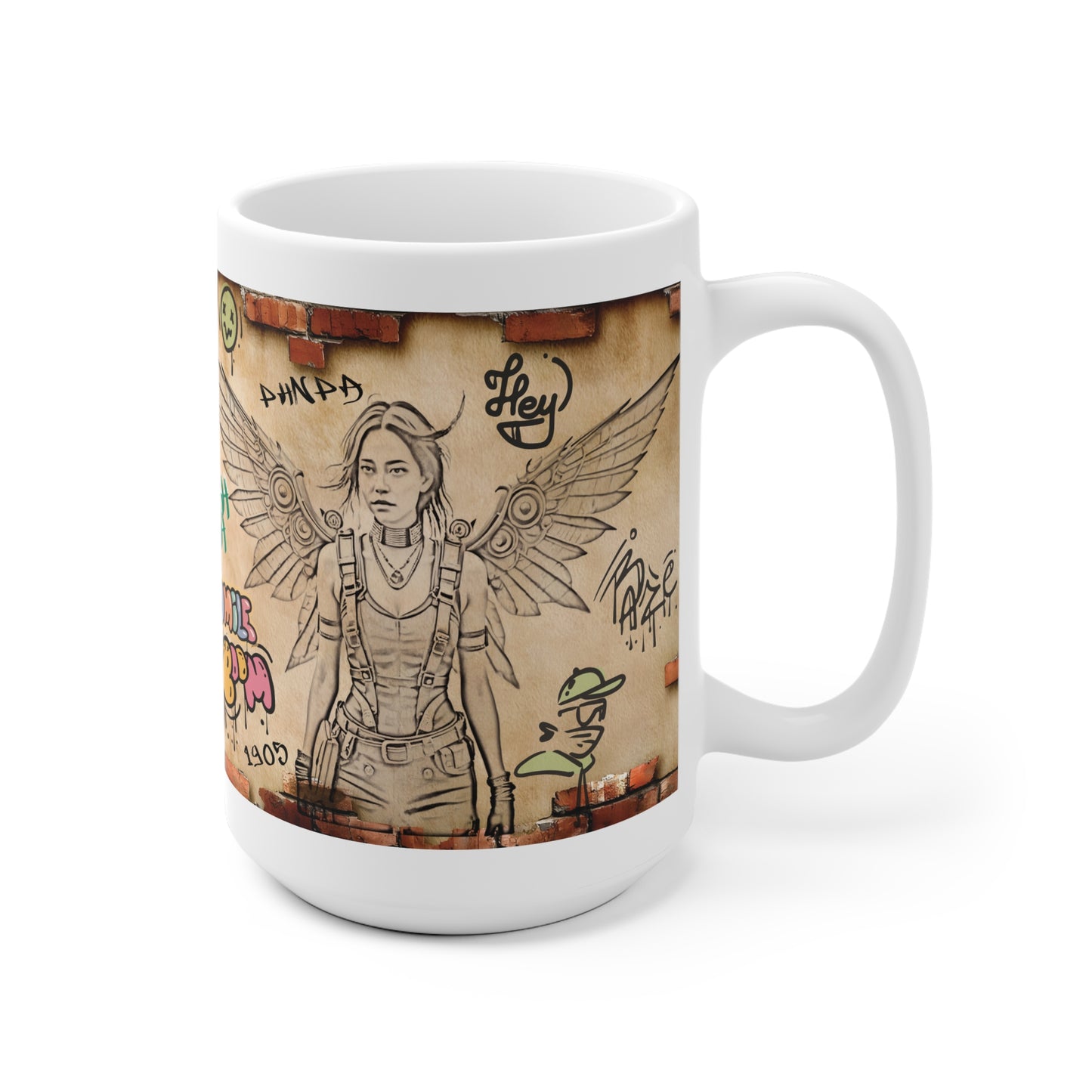 Urban Graffiti Ceramic Mug for Coffee Lovers, Art-Inspired Gift, Street Style Drinkware, Unique Mug for Home or Office, Creative Artwork Mug