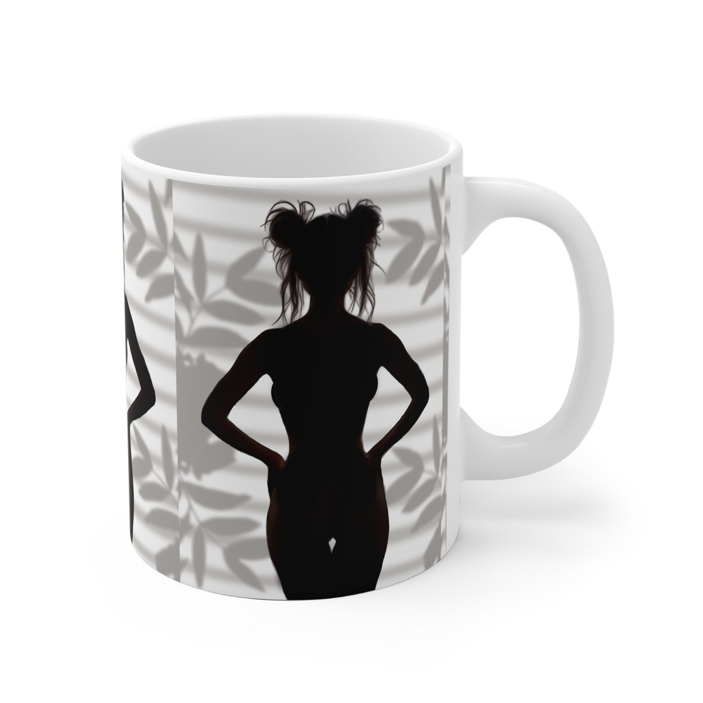 "Roxie" Confident Woman Silhouette Art Print - Empowerment Wall Decor - Silhouette Art Ceramic Mug - Elegant Coffee Cup, Home Decor, Unique Gift, Minimalist Kitchenware, Artsy Mug