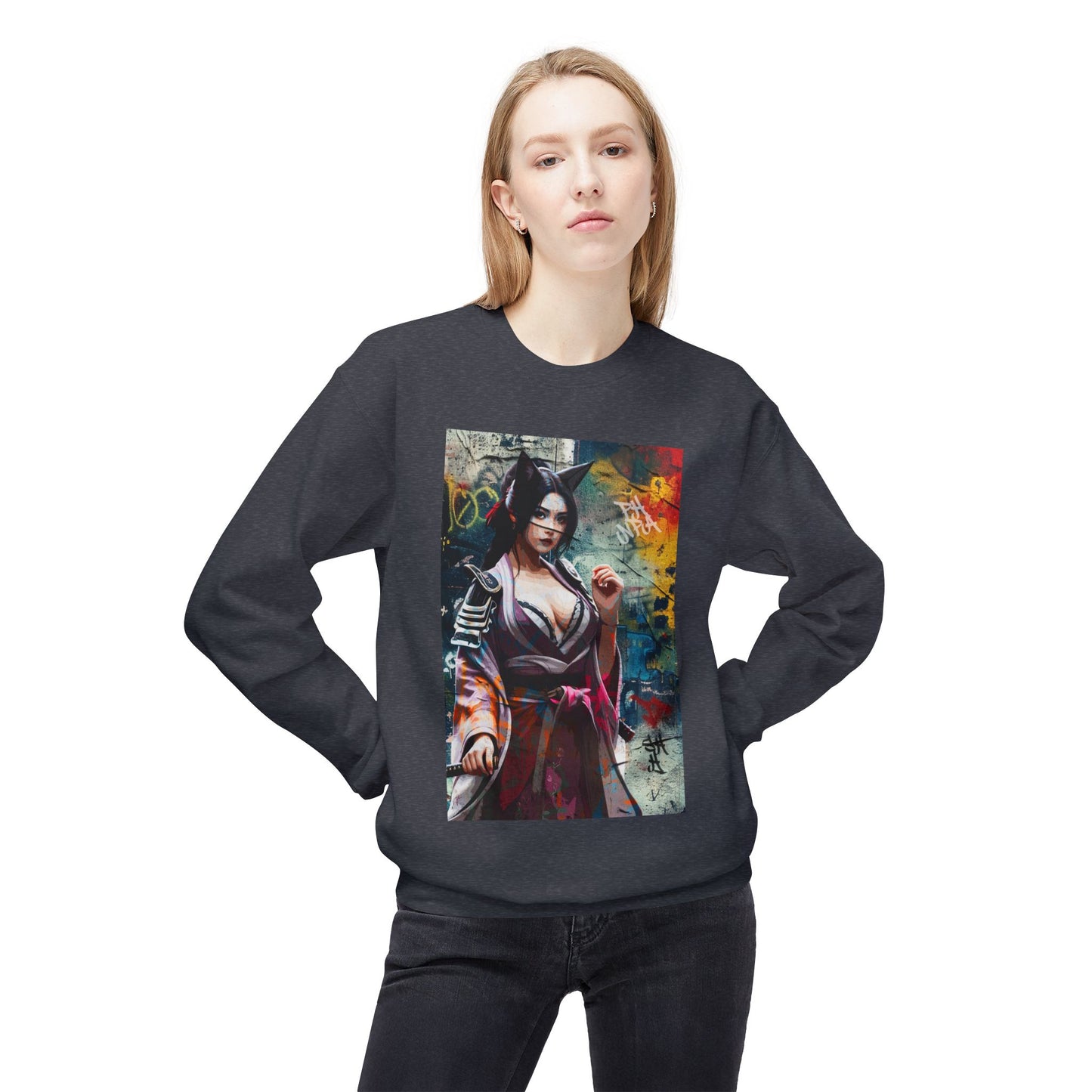 Graffiti Warrior Cat Women Sweatshirt