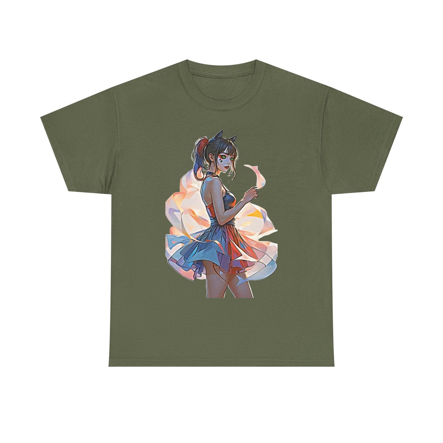 ✨Moonlit Grace: Anime Catgirl Aura for Casual Wear, Posters, Mugs and much more. - Artistic Cat Lady Tee, Cool Graphic Shirt for Animal Lovers, Ideal Gift for Birthdays & Cat Lovers, Casual Wear, Unisex Cotton Tee
