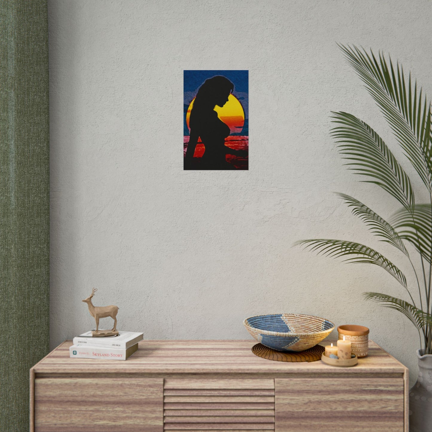Radiant Horizons: Empowering Silhouette by Sunset – Embrace Inner Strength and Inspiring Beauty - Vibrant Beach Sunset Rolled Poster, Living Room Decor, Nautical Art, Home Aesthetic, Gift for Beach Lovers, Boho Wall Art