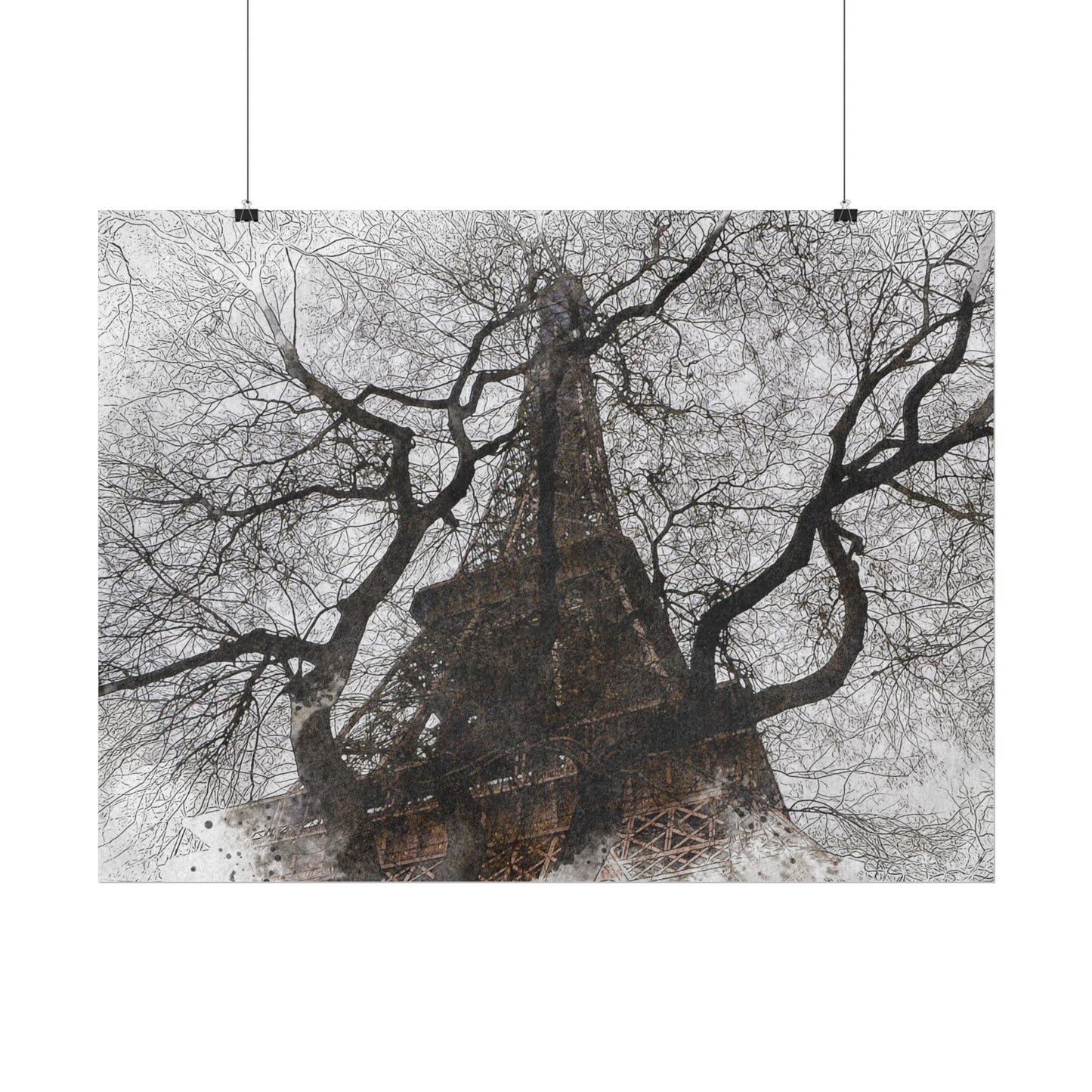 Eiffel Tower Abstract Rolled Poster - Artistic Wall Decor for Home & Office