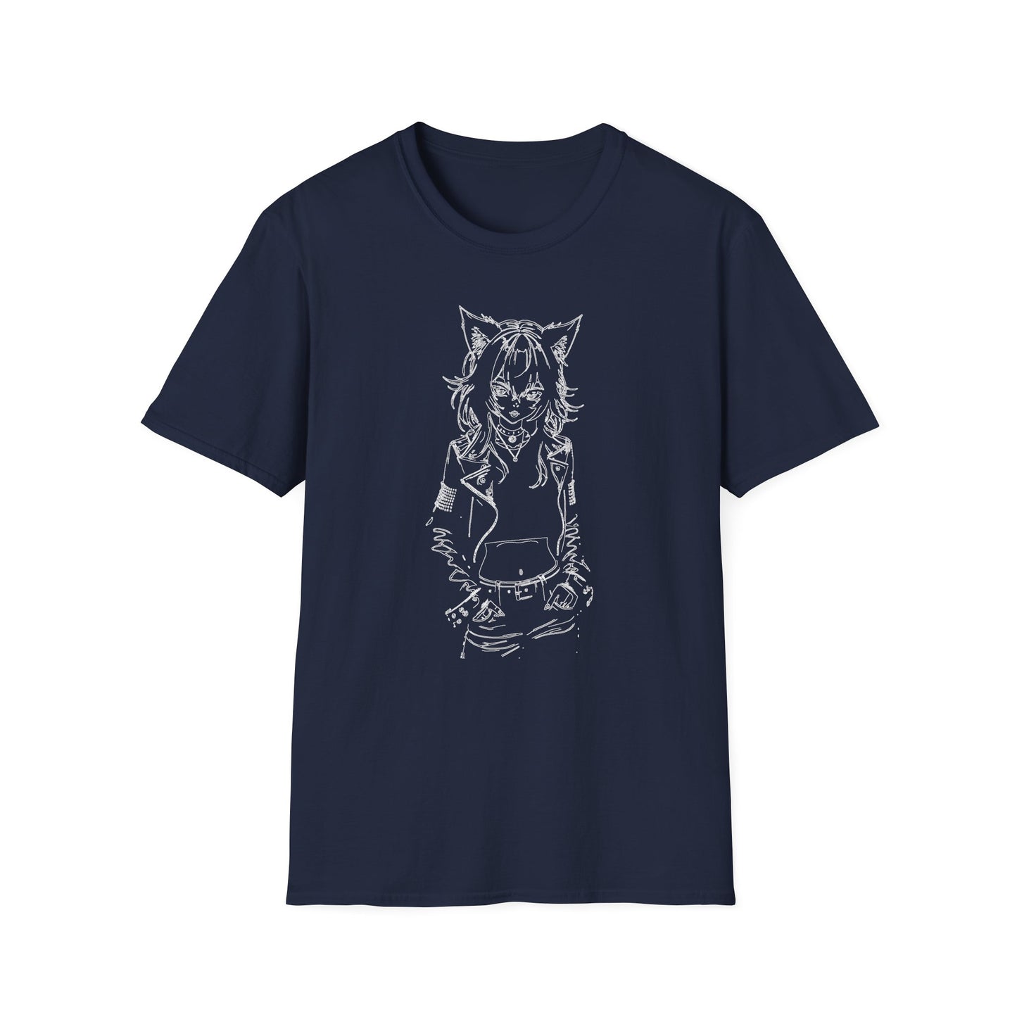 Stylish Anime Catgirl-Inspired Unisex Softstyle T-Shirt - Perfect for Anime Lovers