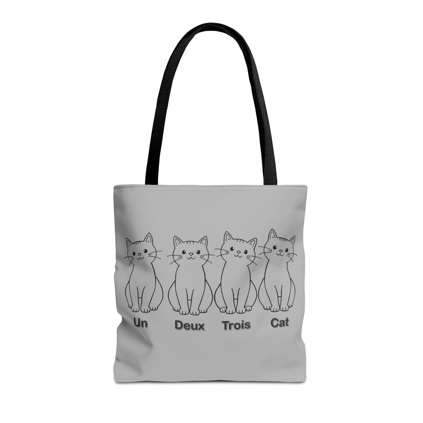 Funny Cat Tote Bag - Un Deux Trois Cat Design - Cute Cat Lover Gift