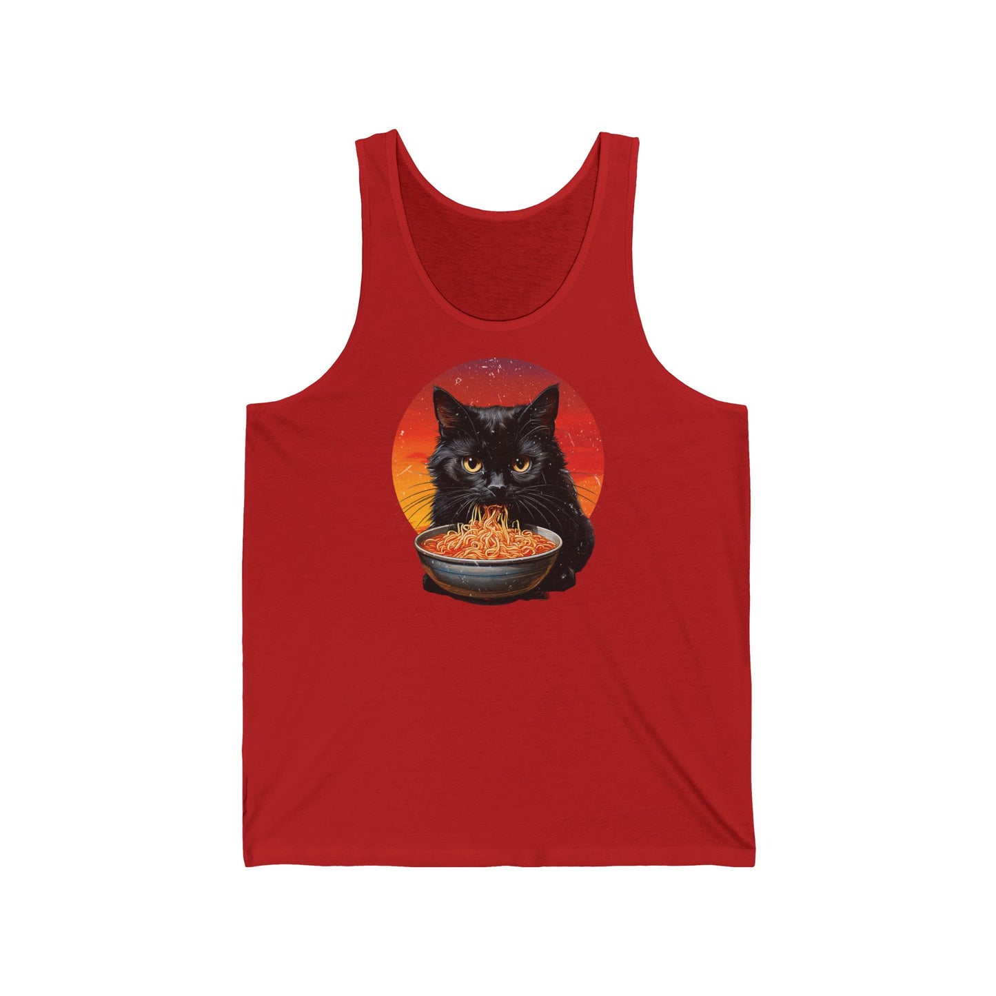 Ramen Cat - Whimsical Cat Ramen Unisex Jersey Tank Top