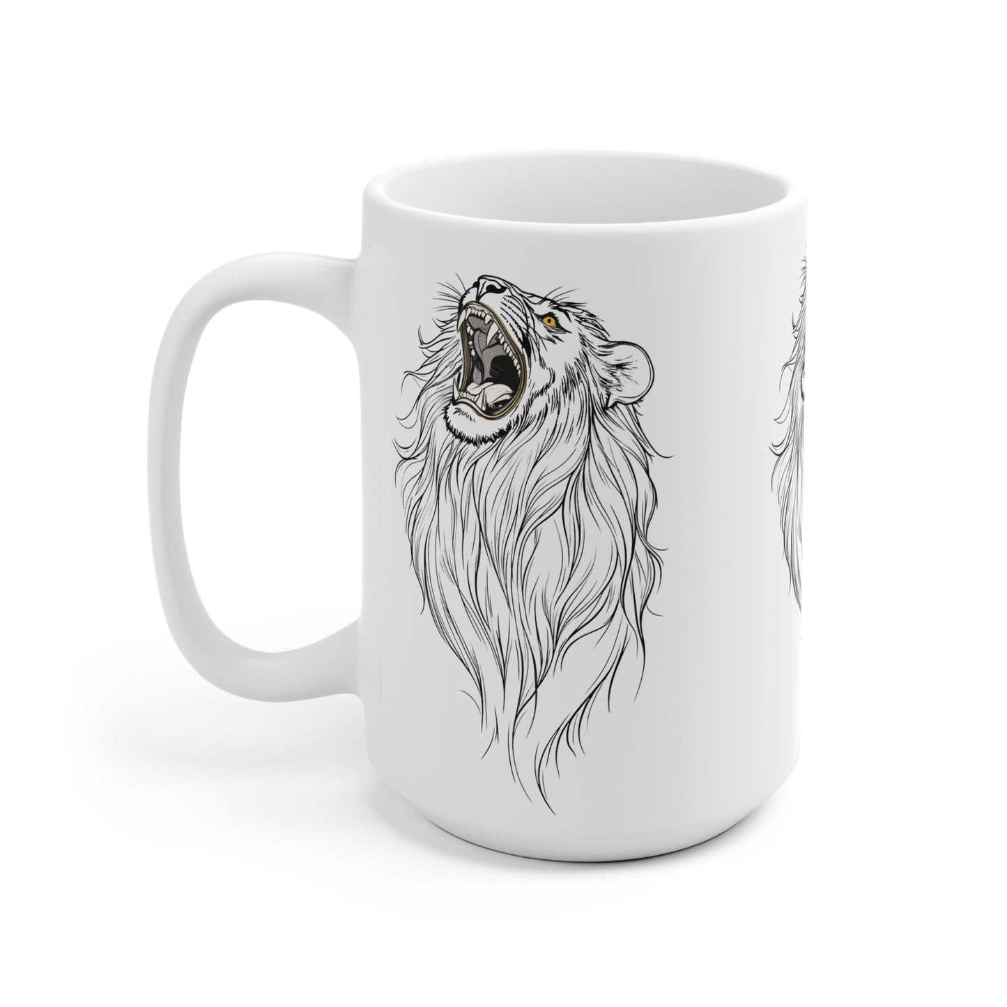 Roaring Lion Ceramic Mug - Bold Coffee Cup for Animal Lovers, Perfect Gift for Birthdays, Home Decor, Tea Time