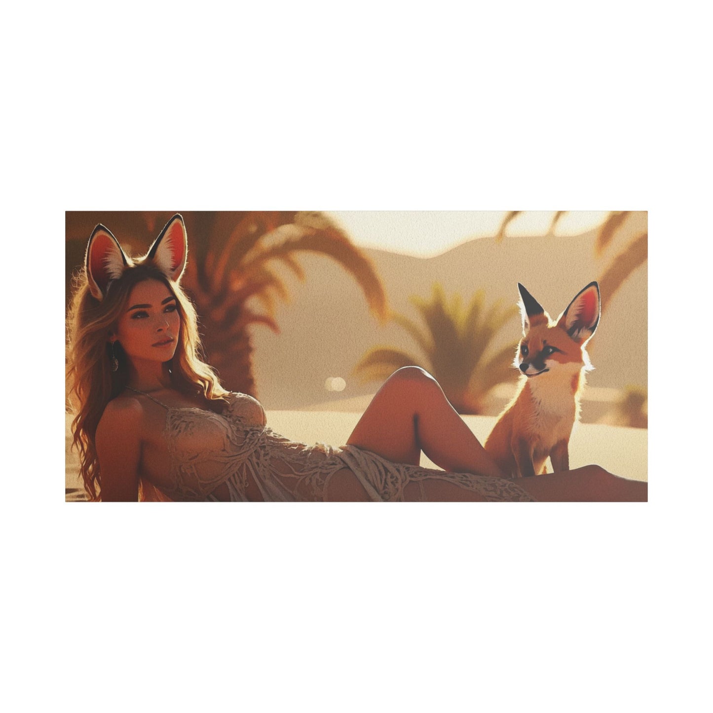 3 Foxes – Desert Fox Muse Canvas Art
