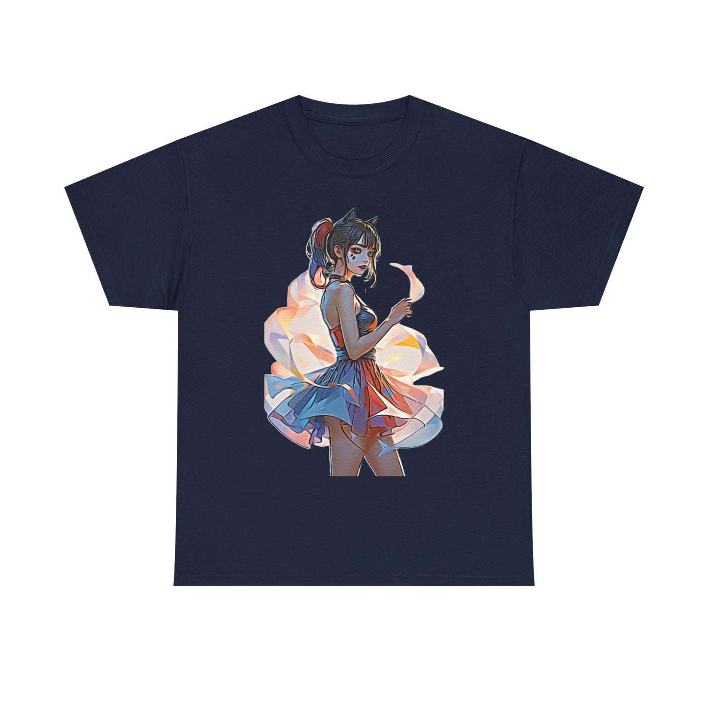 ✨Moonlit Grace: Anime Catgirl Aura for Casual Wear, Posters, Mugs and much more. - Artistic Cat Lady Tee, Cool Graphic Shirt for Animal Lovers, Ideal Gift for Birthdays & Cat Lovers, Casual Wear, Unisex Cotton Tee