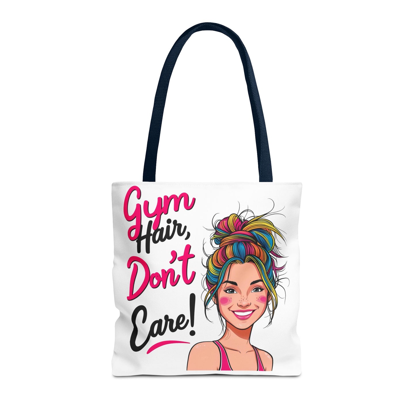 Fun Gym Tote Bag - 'Gym Hair, Don't Care!' - Perfect for Fitness Enthusiasts