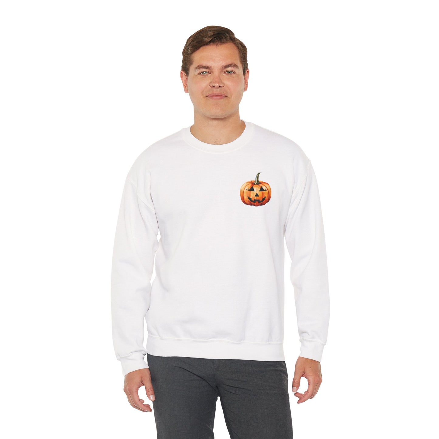 ๐ Embrace Autumn Magic - Pumpkin Bliss Collection for Cozy Season Vibes โจ2 - Halloween Pumpkin Crewneck Sweatshirt | Cozy Fall Fashion, Unisex Sweater, Casual Wear, Gift for Halloween Lovers, Autumn Style