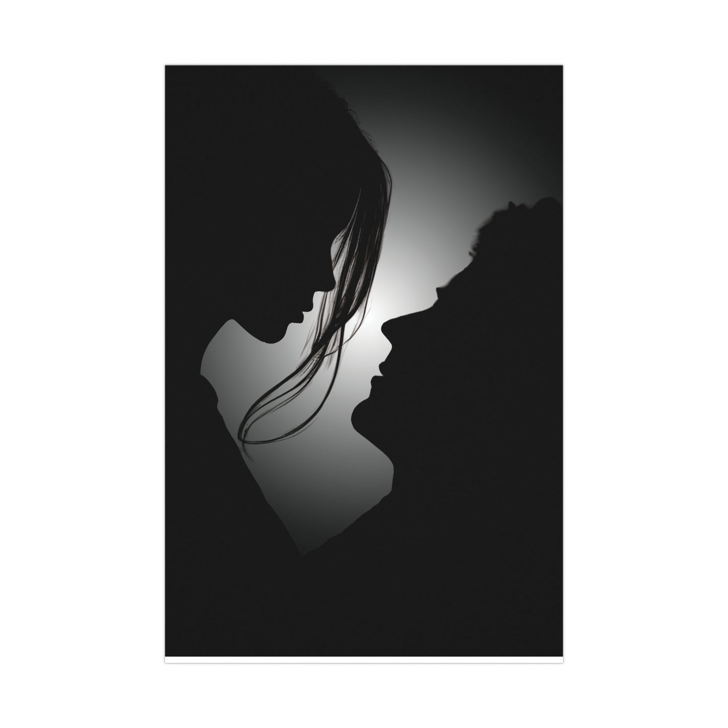 Romantic Silhouette –"Possibilities" Couple Art for Poster Decore Matte Poster, Wall Art for Home Decor, Bedroom Accent, Gift for Couples, Black and White Art Print