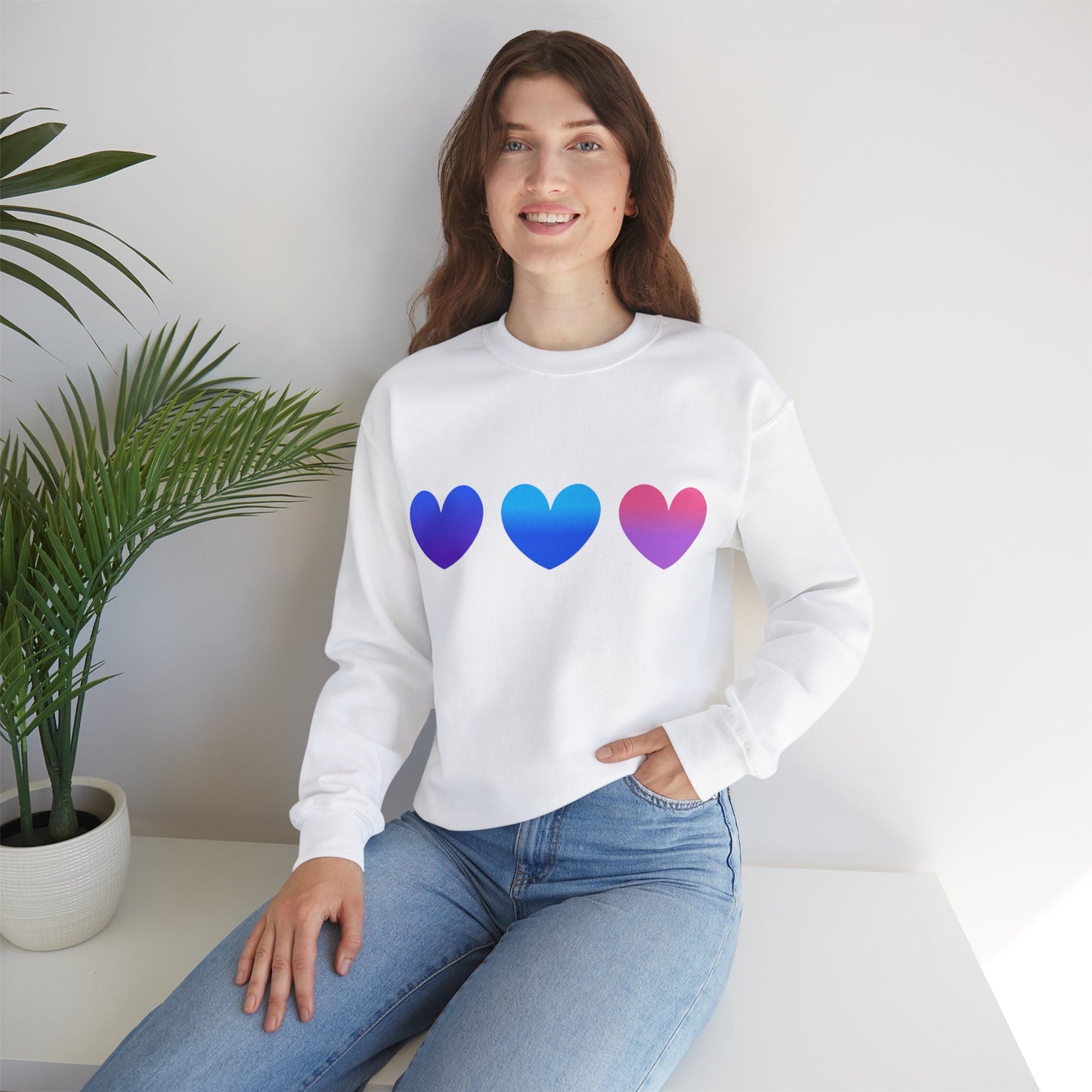 Love Heart Design Unisex Sweatshirt for Valentines Day