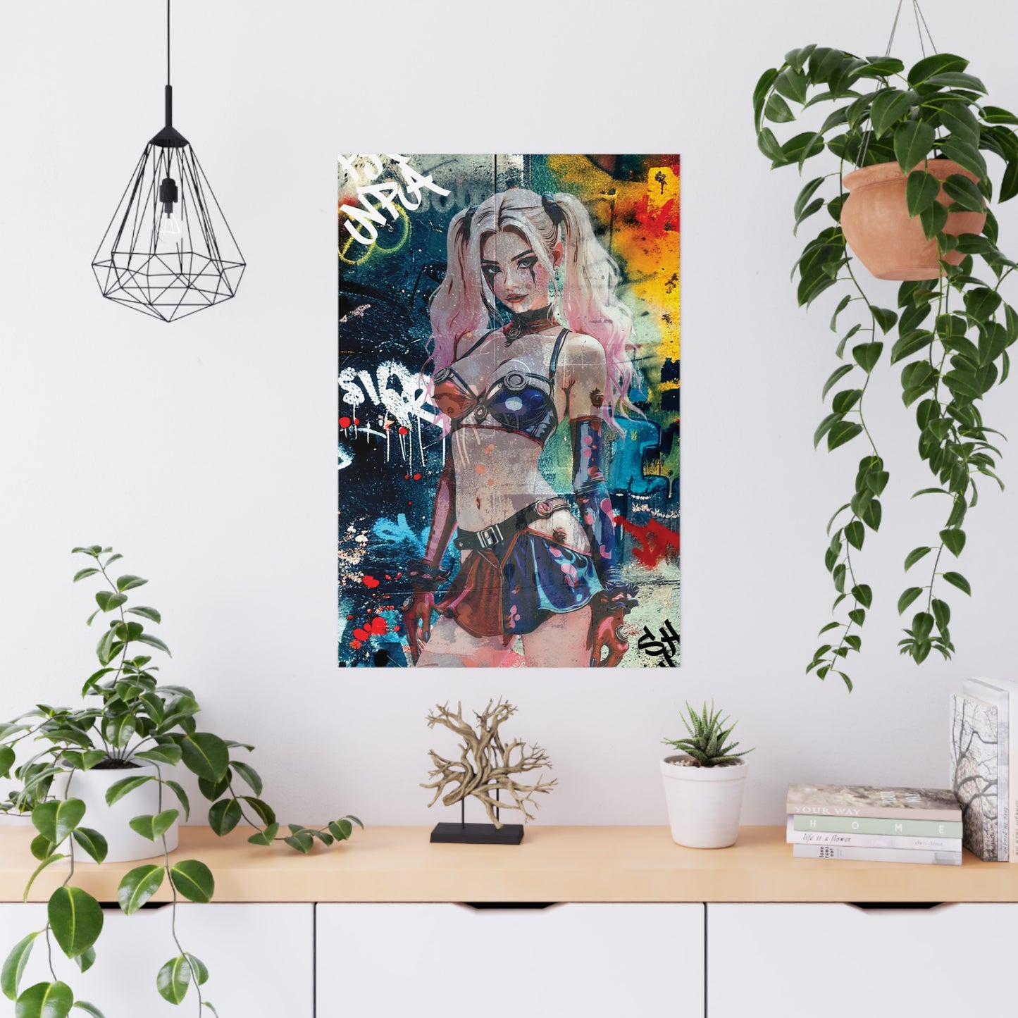 Angie Q – Urban Rebel Soul in Neon Grit and Fierce Confidence - Vibrant Matte Posters, Wall Art, Room Decor, Gift for Art Lovers, Urban Aesthetic, Graffiti Art Prints