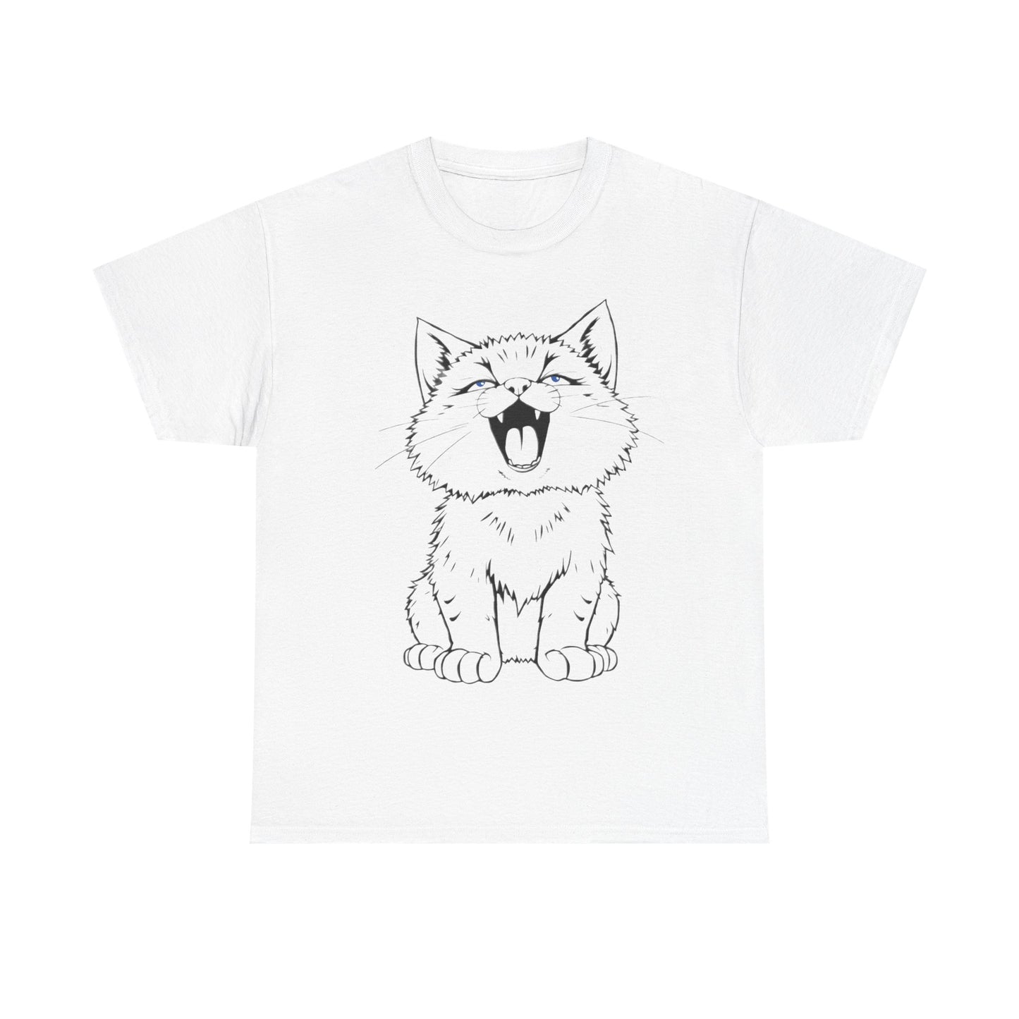 Cute Cat Design Unisex Heavy Cotton Tee, Soft Cotton Shirt, Animal Lover Gift, Funny Pet Tee, Everyday Casual Wear
