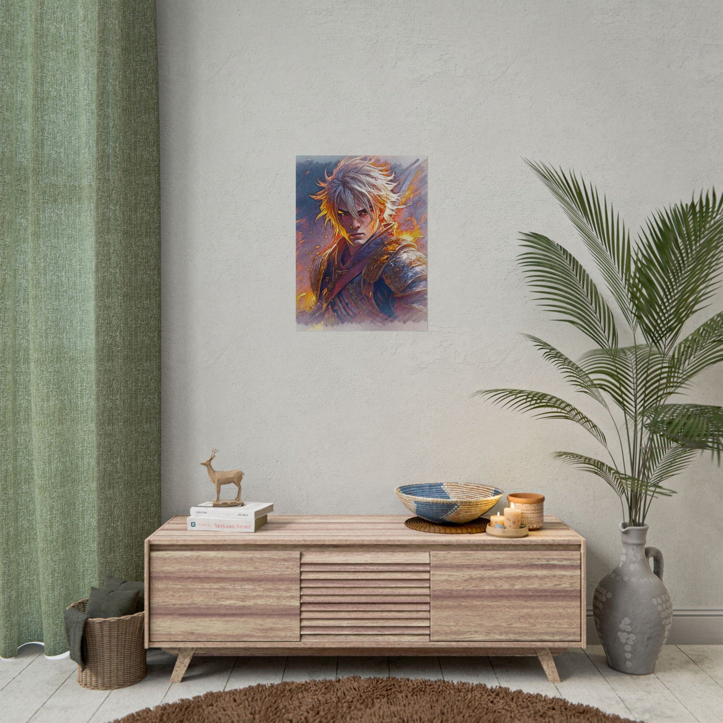 Epic Warrior Art Rolled Poster - Bold Fantasy Decor for Gamers & Anime Fans