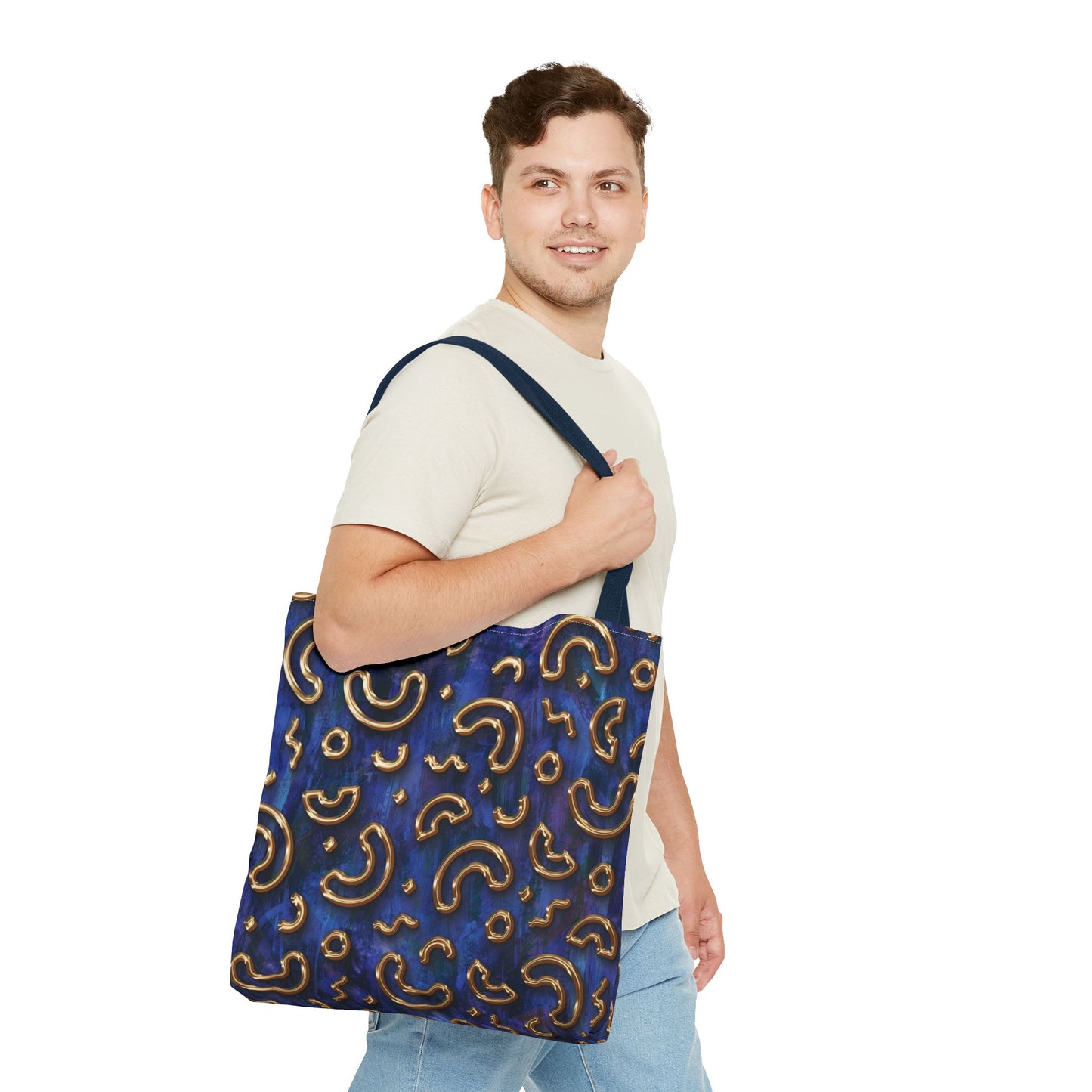 Stylish Patterned Tote Bag - Fun Macaroni Design for Everyday Use