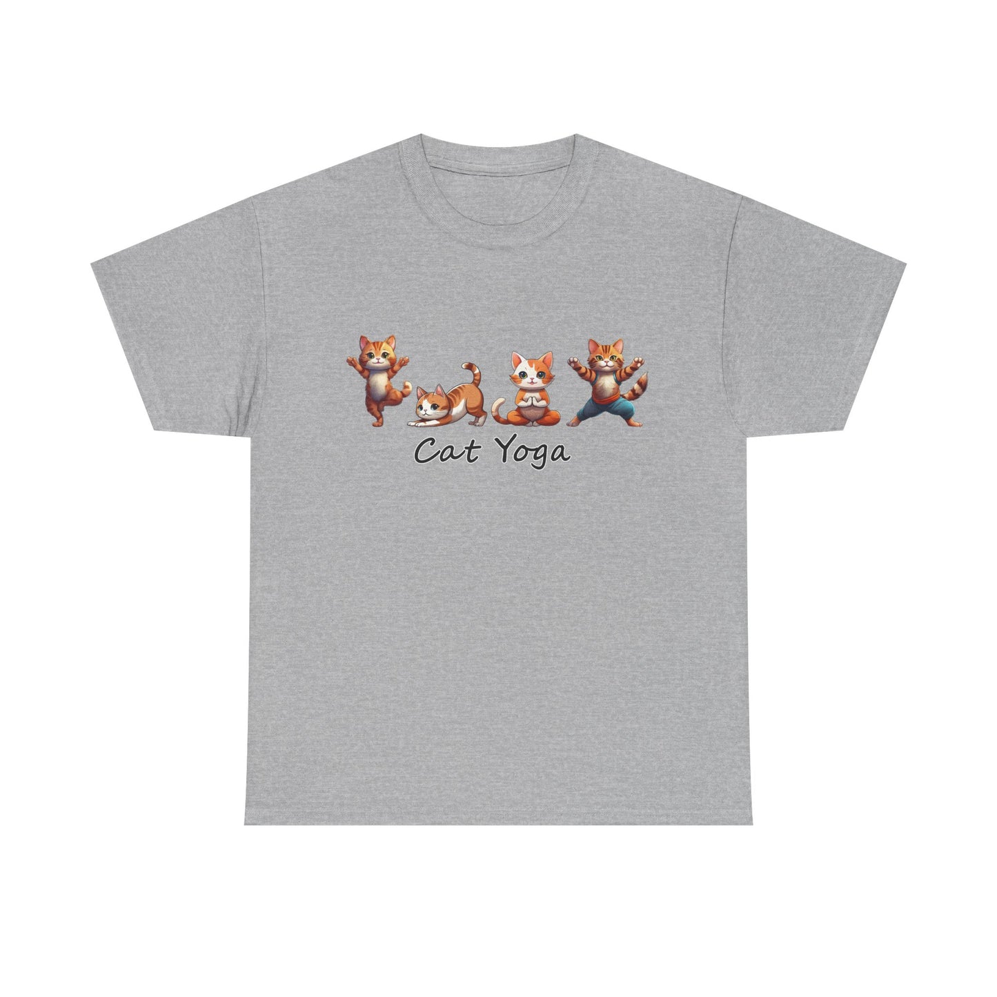 Cat Yoga Unisex Heavy Cotton Tee - Fun & Comfy T-Shirt for Cat Lovers