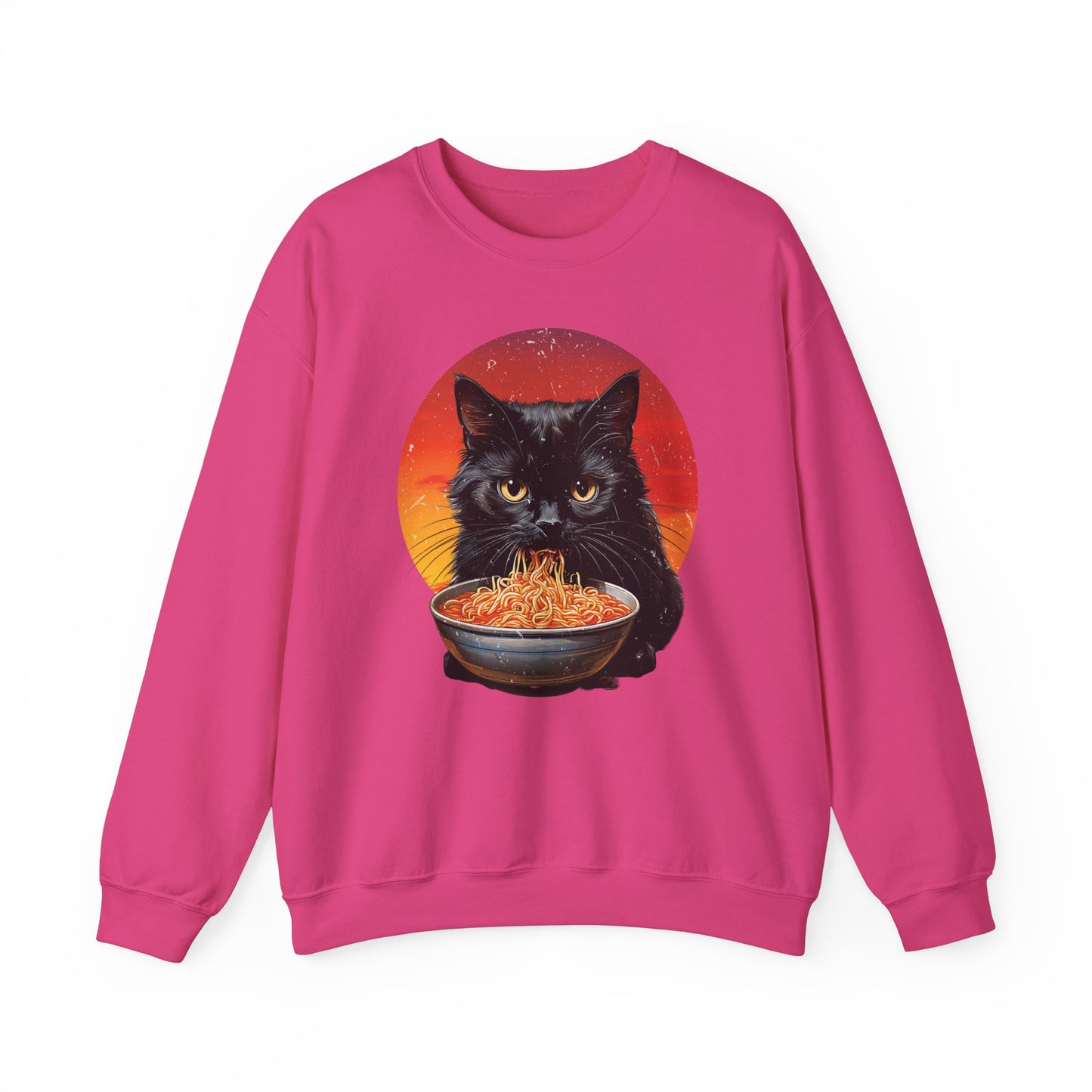Ramen Cat - Cozy Cat Lover's Crewneck Sweatshirt - Purrfect for Foodies