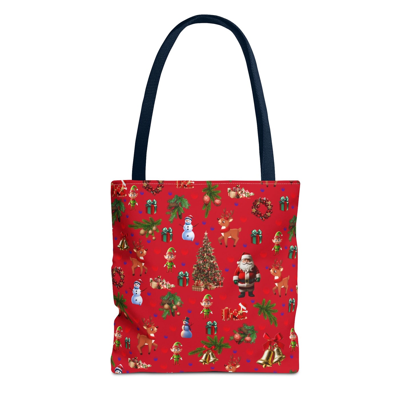 Festive Holiday Tote Bag - Santa, Snowman & Christmas Design