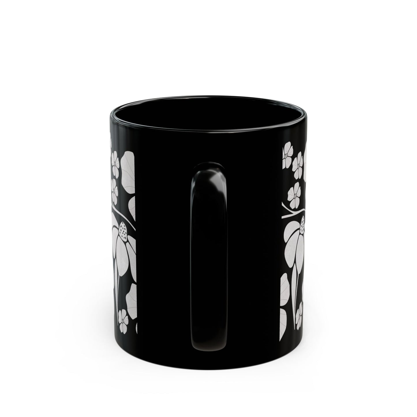 Elegant Floral Black Boho Style Mug - Perfect Gift for Tea and Coffee Lovers