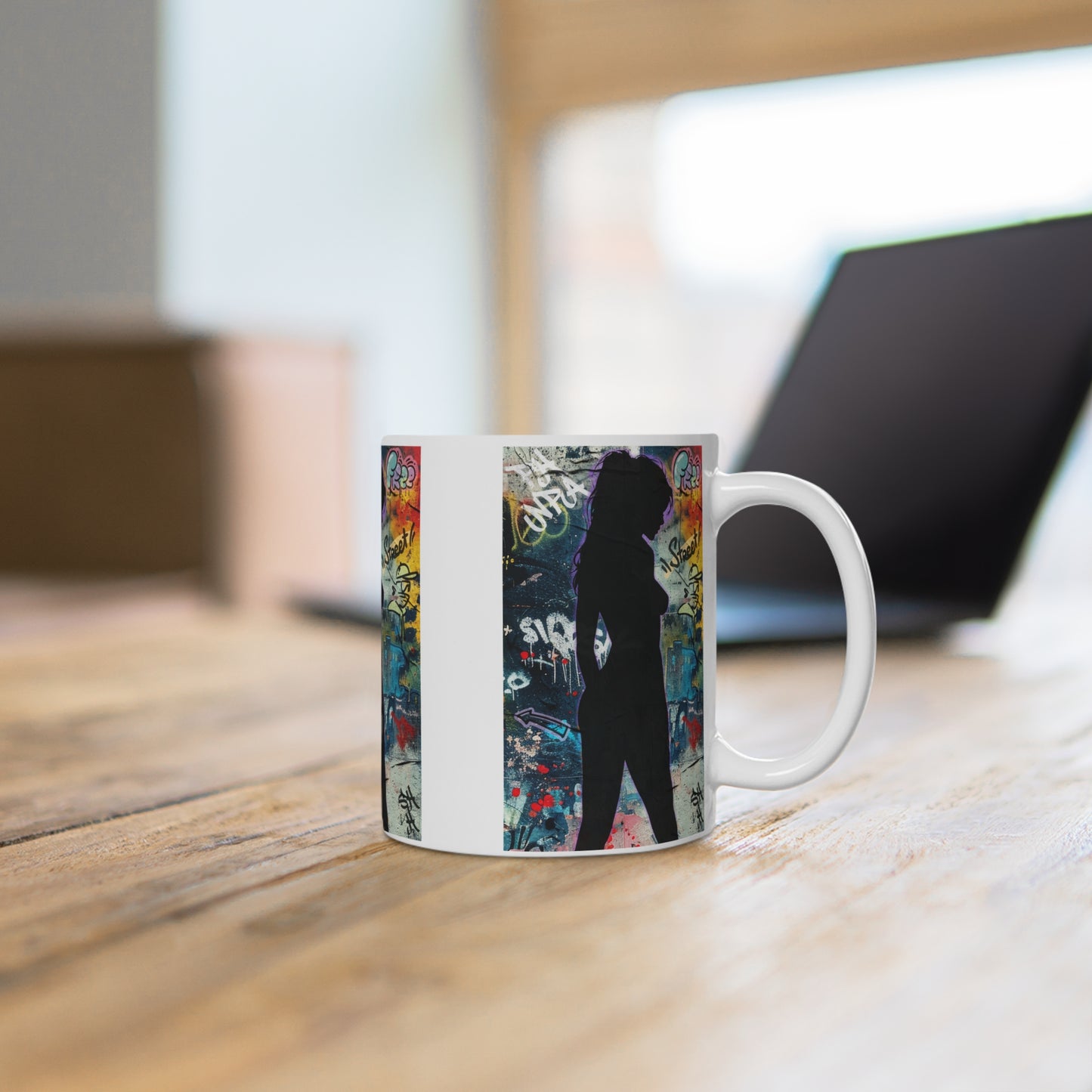 Urban Graffiti Ceramic Mug | Stylish Coffee Cup, Unique Gift for Art Lovers, Street Art, Home Decor, Birthday Present