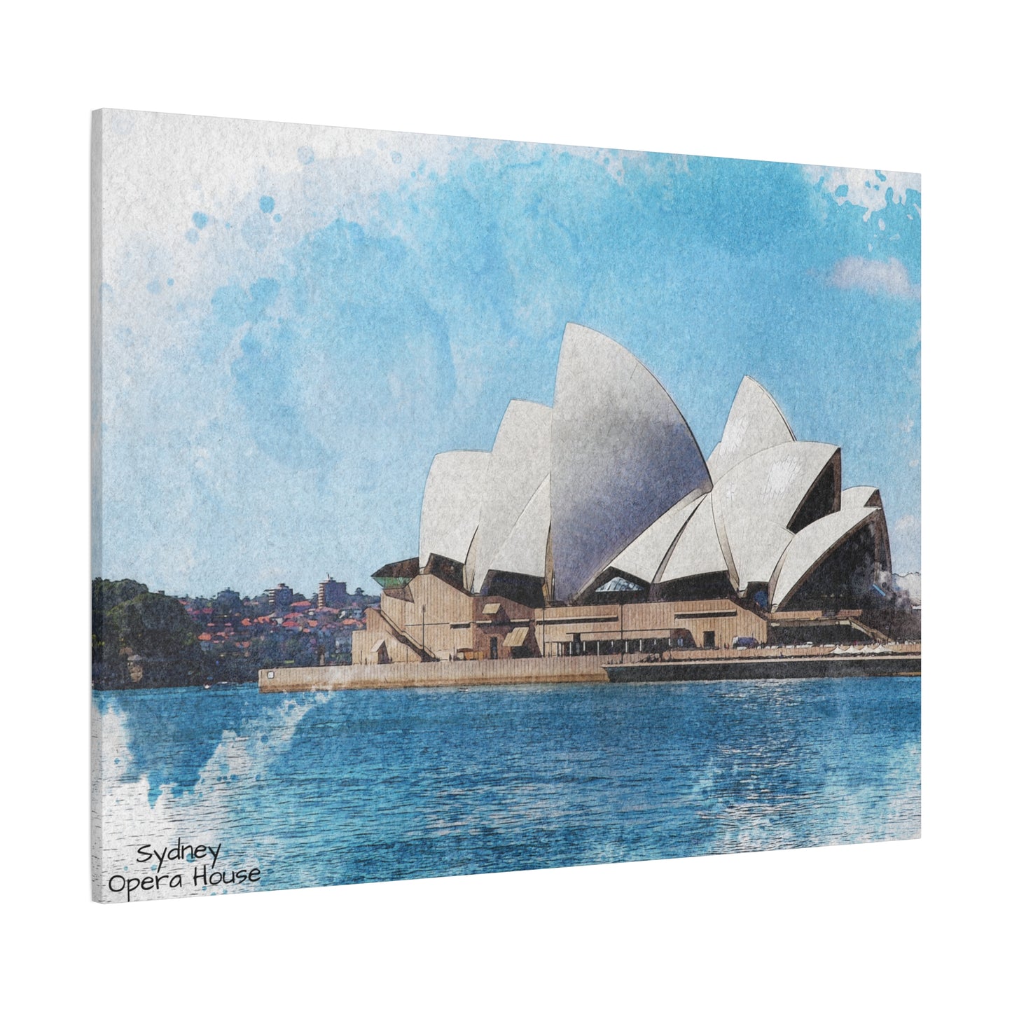 Canvas Print - Original Watercolor Print of Sydney Opera House