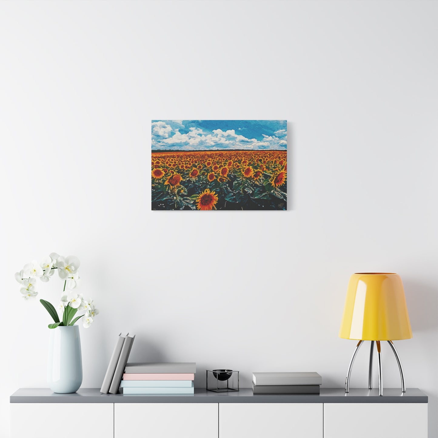 'Vibrant Sunflower Field' Canvas Print Wall Art