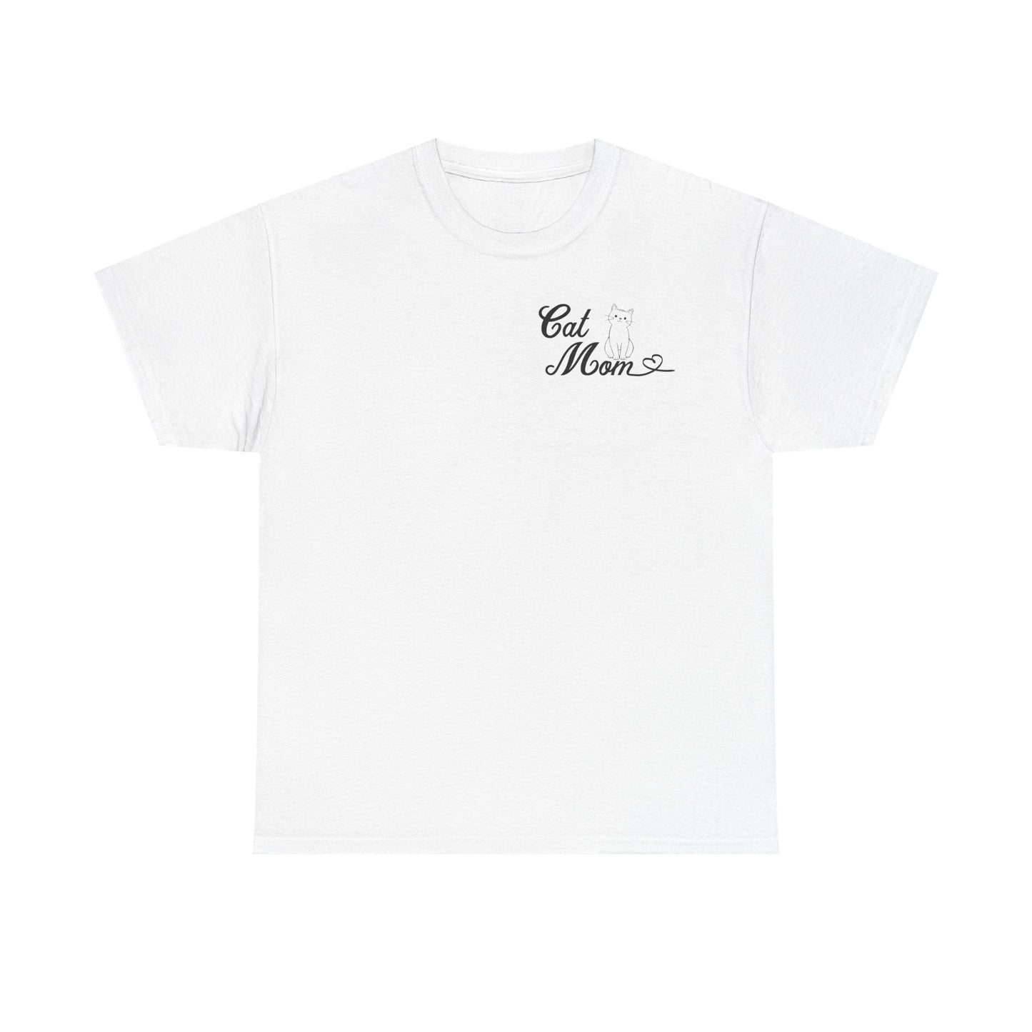 'Cat Mom' Unisex Heavy Cotton Tee - Perfect Gift for Cat Lovers