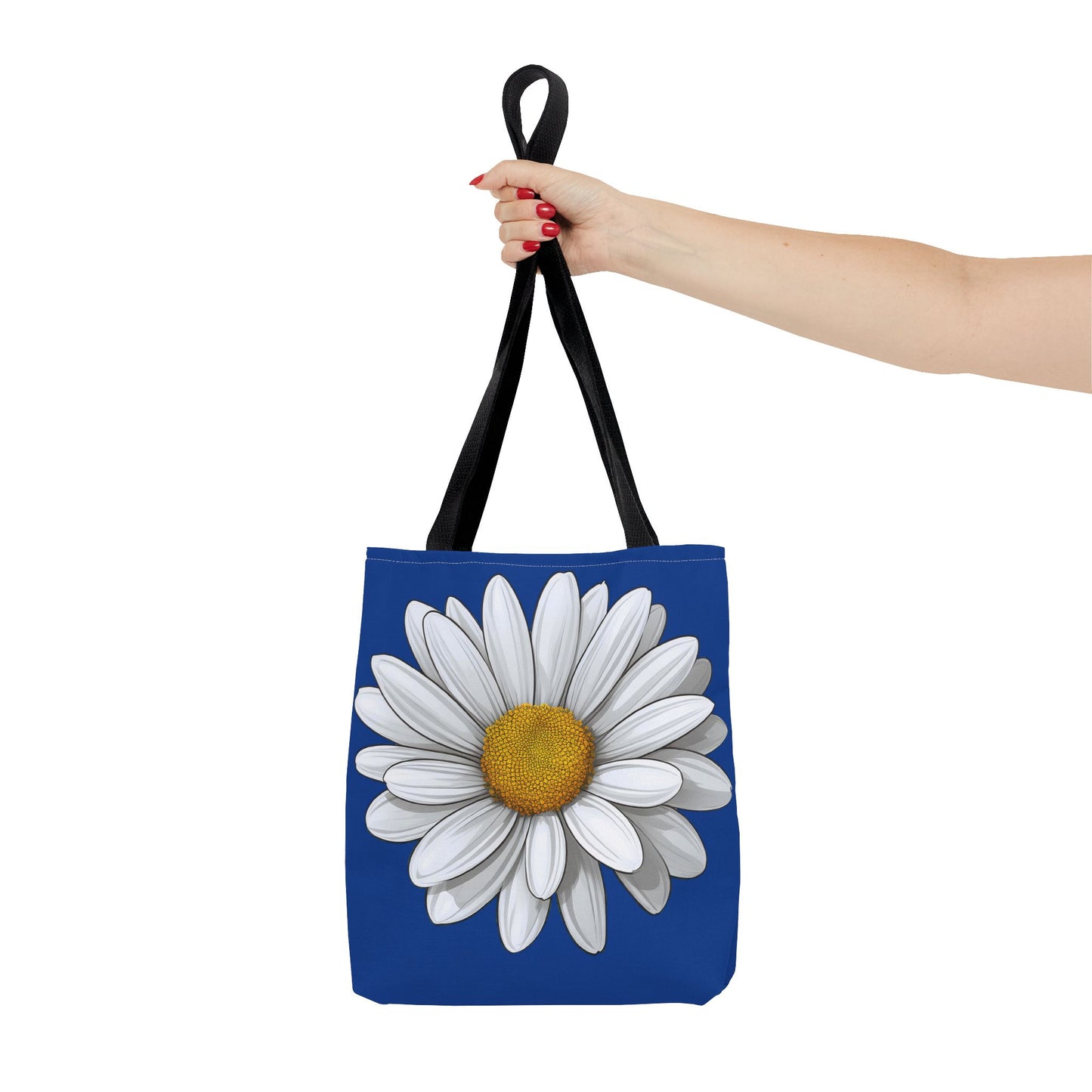 Daisy Tote Bag - White Floral Design Summer Fashion Accessory