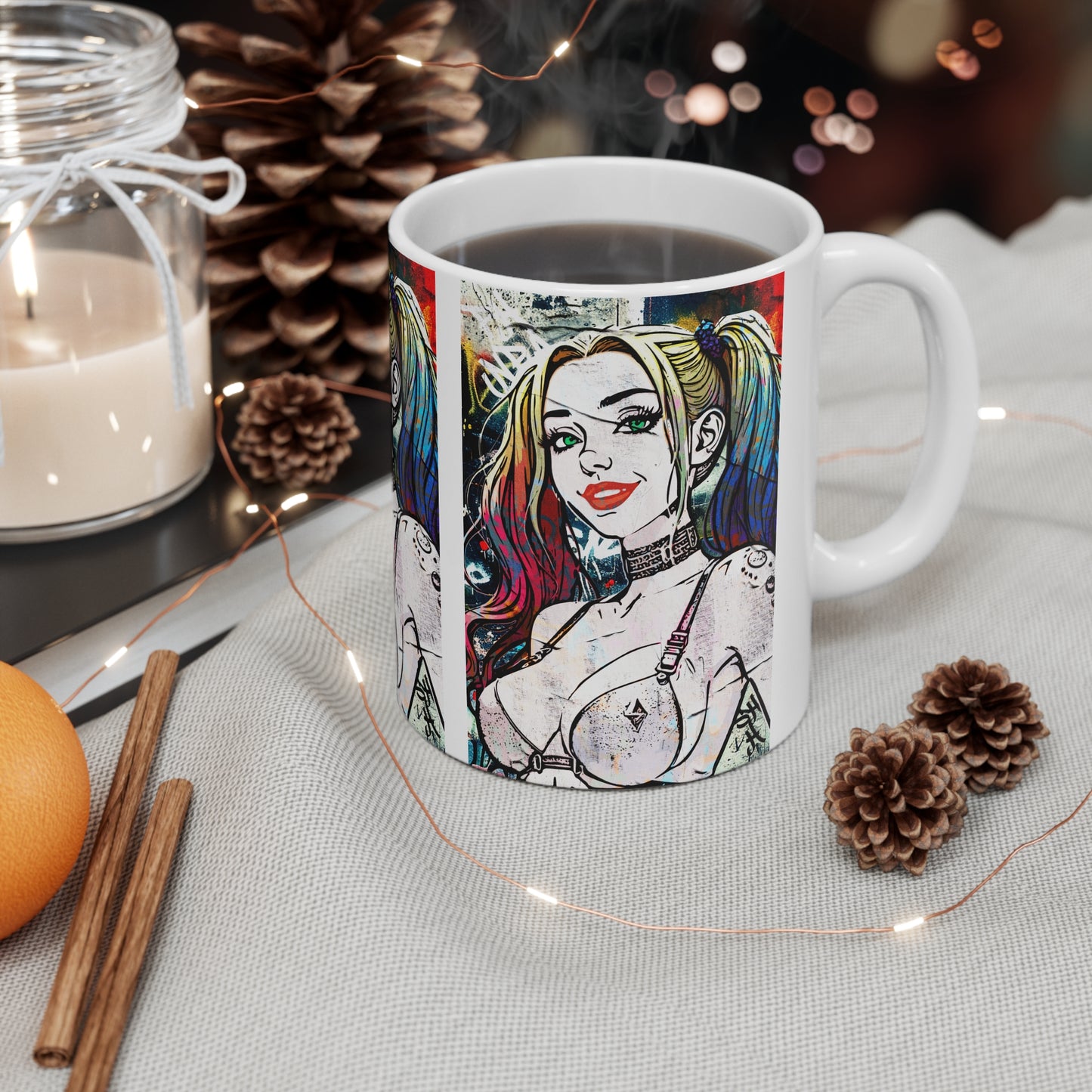 Rebel Radiance: Bold Beauty, Street Soul — Wear or Display Your Fierce, Fearless Expression - Vibrant Comic-Inspired Ceramic Coffee Cups - Perfect Gift for Pop Culture Fans, Art Lovers, Birthdays, Halloween, Coffee Lovers
