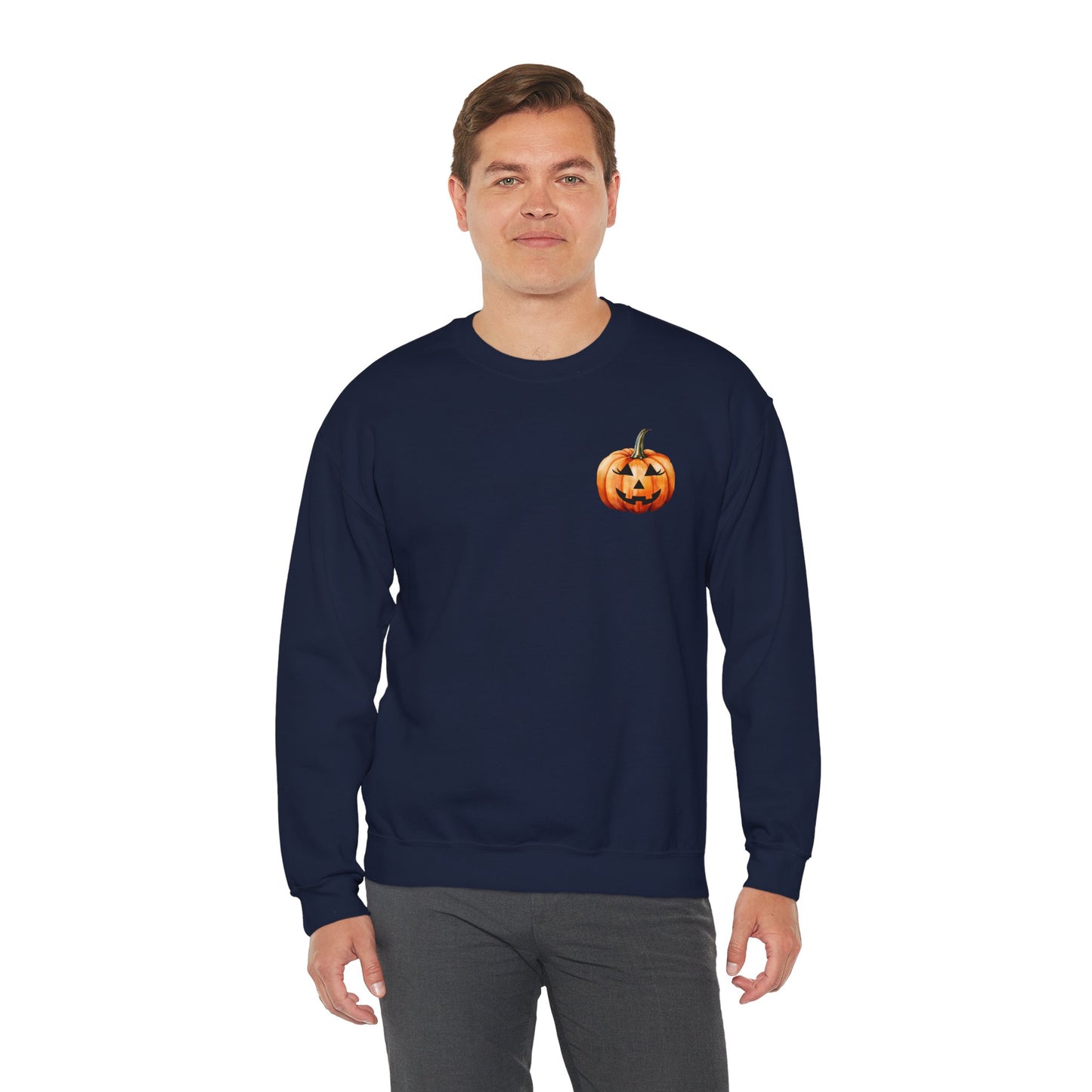๐ Embrace Autumn Magic - Pumpkin Bliss Collection for Cozy Season Vibes โจ2 - Halloween Pumpkin Crewneck Sweatshirt | Cozy Fall Fashion, Unisex Sweater, Casual Wear, Gift for Halloween Lovers, Autumn Style