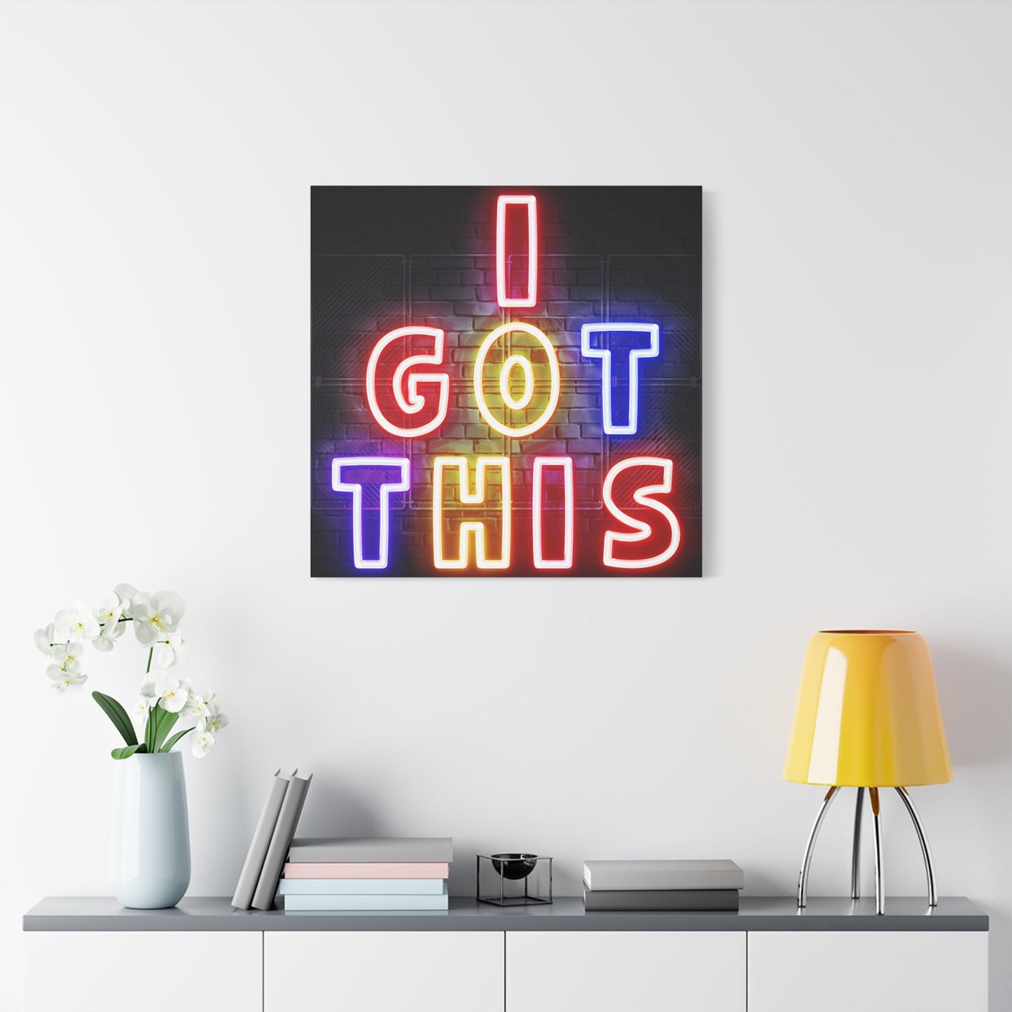 Neon Art Canvas Print: I Got This, Motivation Wall Decor, Modern Home Styling, Inspirational Gift, Office Art, Colorful Wall Art