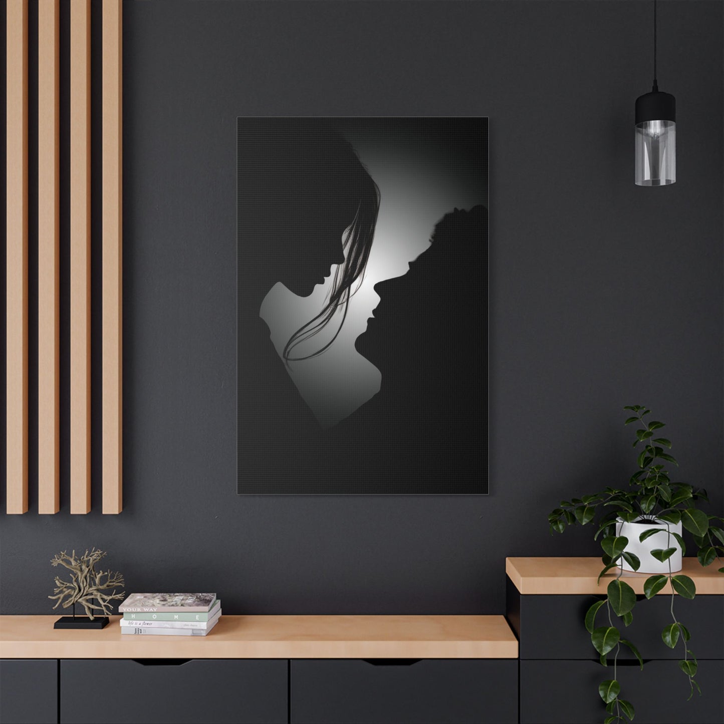 Romantic Silhouette – "Possibilities" Couple Art for Canvas & Poster DecorCanvas Wall Art, Love Silhouette Decor, Anniversary Gift, Couple's Bedroom Decor, Relationship Gift Idea