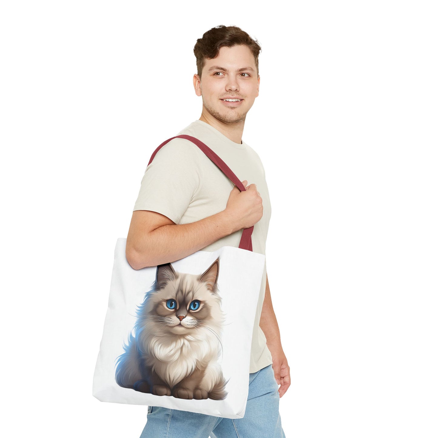 Ragdoll Cuteness Cat Illustration Tote Bag - Perfect for Pet Lovers