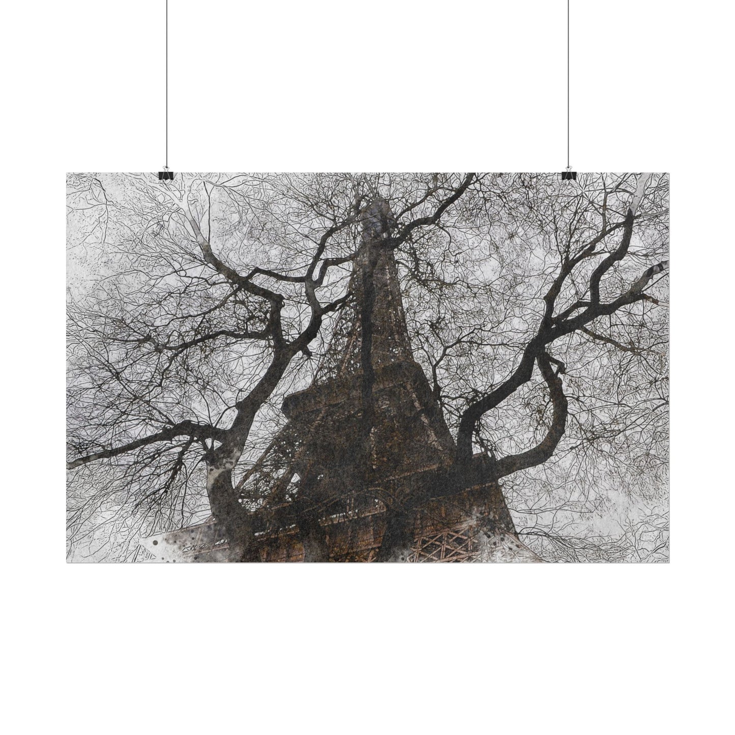 Eiffel Tower Abstract Rolled Poster - Artistic Wall Decor for Home & Office
