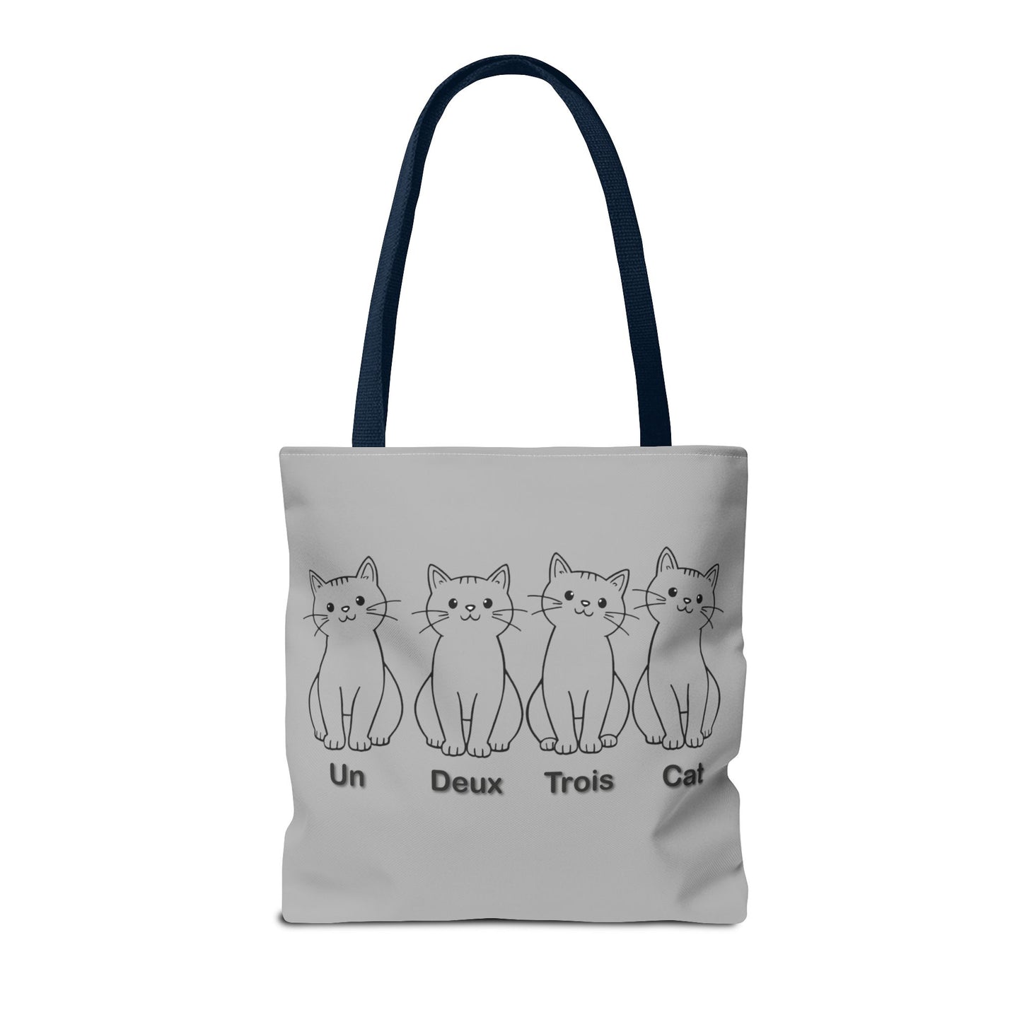 Funny Cat Tote Bag - Un Deux Trois Cat Design - Cute Cat Lover Gift